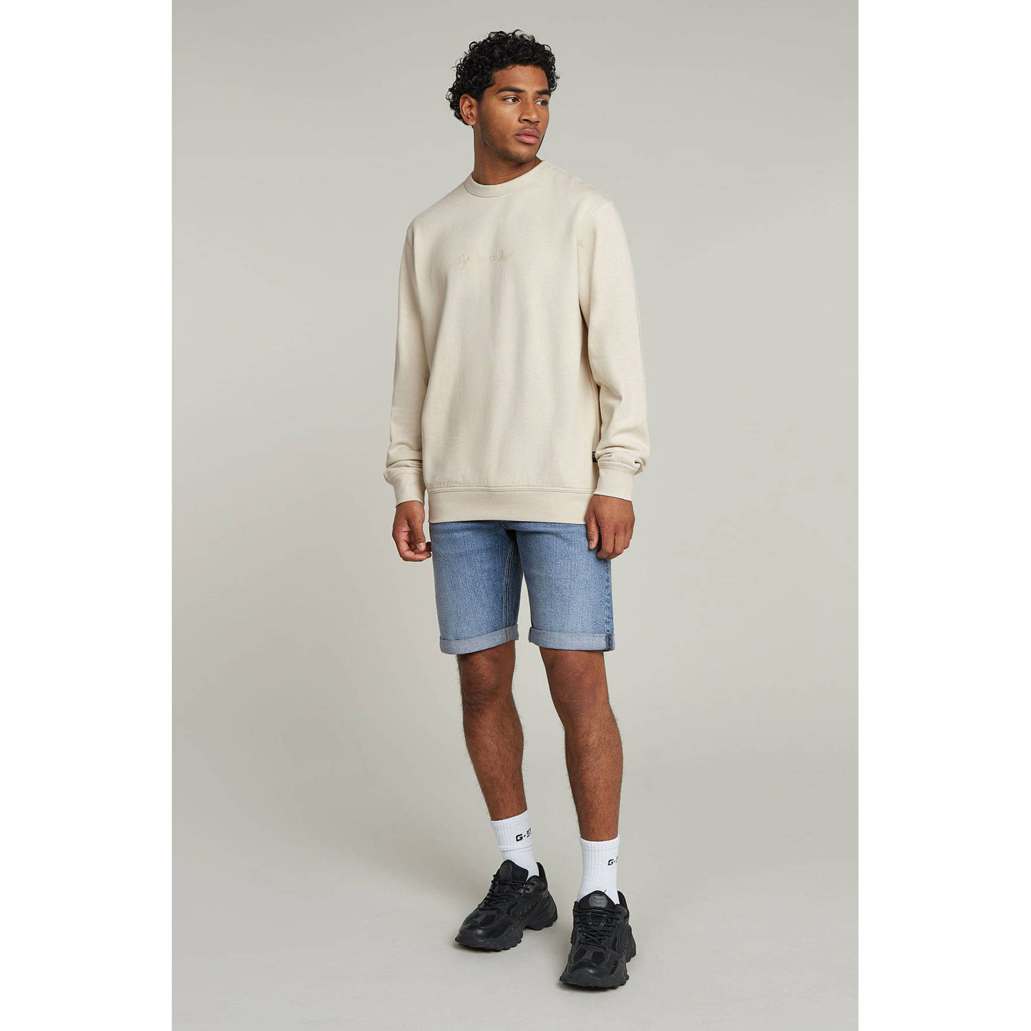 G-STAR regular denim short faded sea point blue