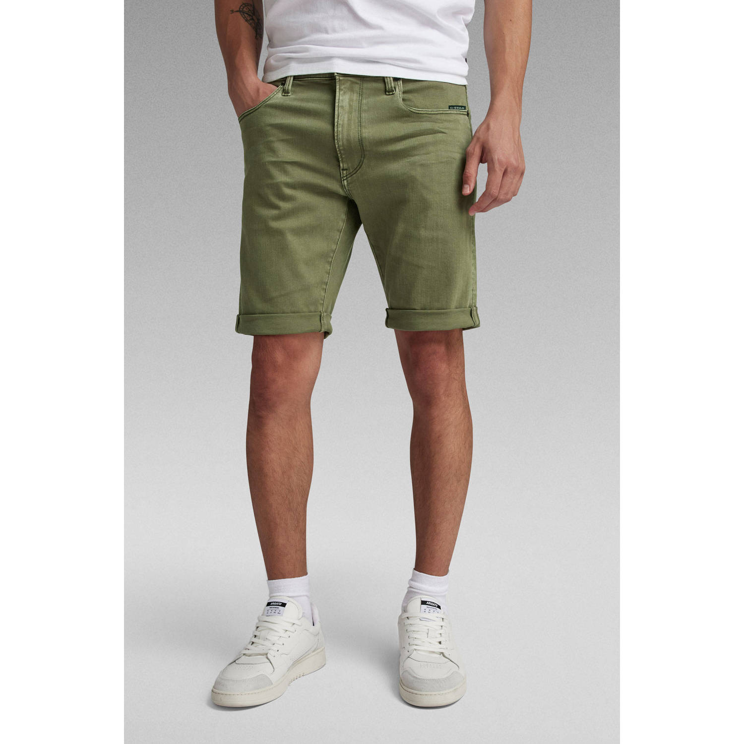 G-Star RAW 3301 Slim Denim Short Groen Heren