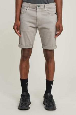 3301 slim denim short lichtgrijs
