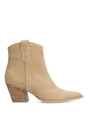 suède cowboylaarzen beige