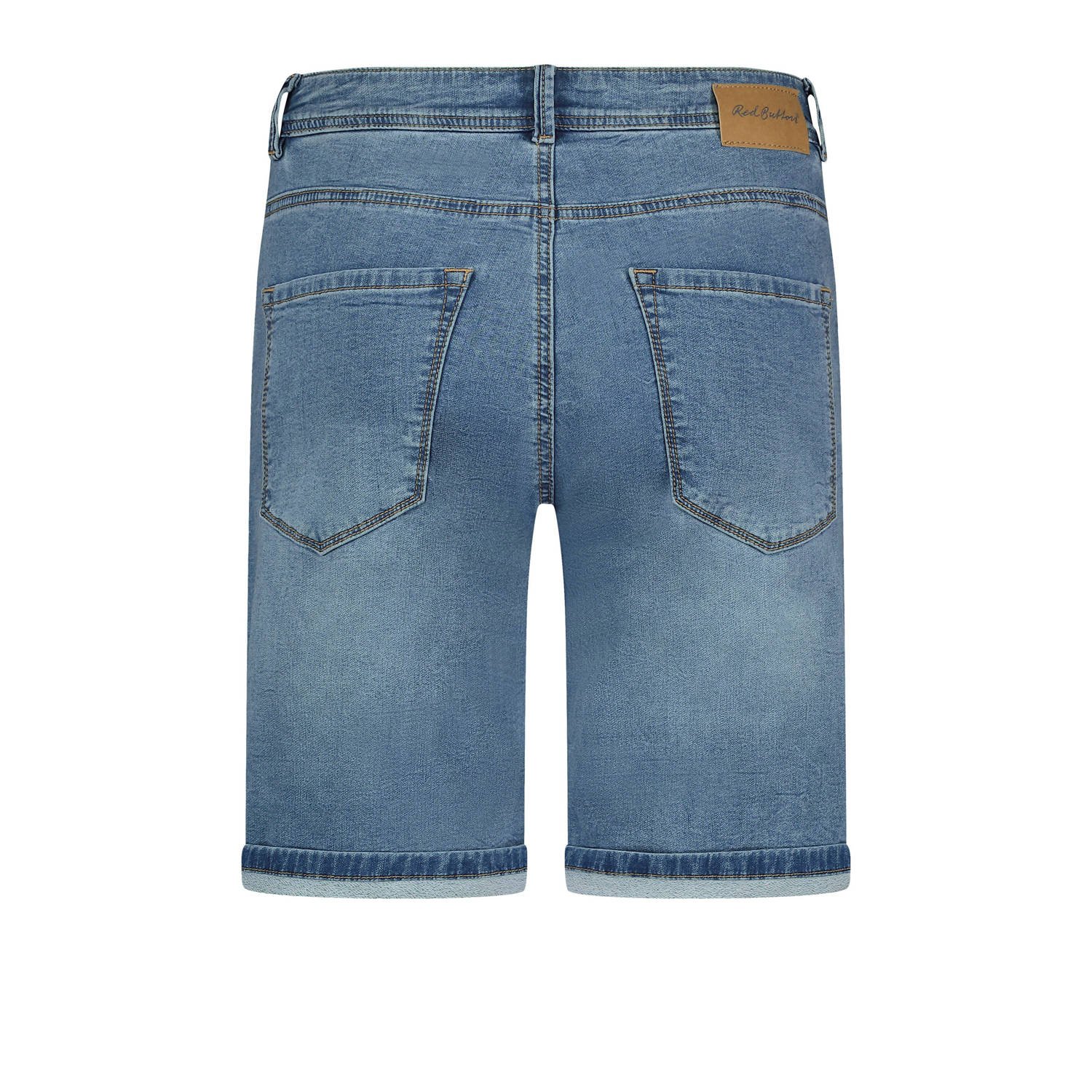 Red Button slim high waist bermuda short medium blue denim