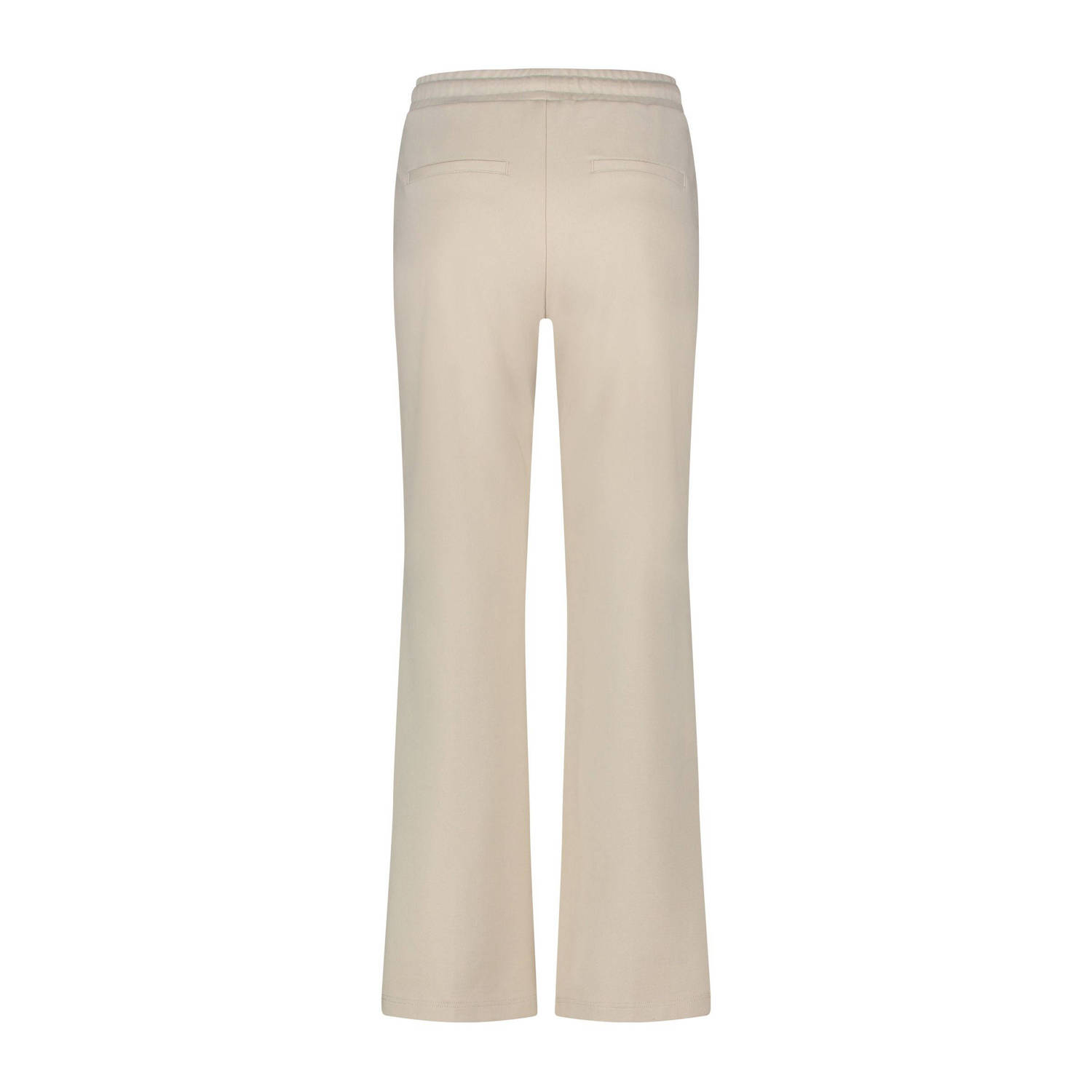 Red Button wide leg high waist pantalon beige gebreid