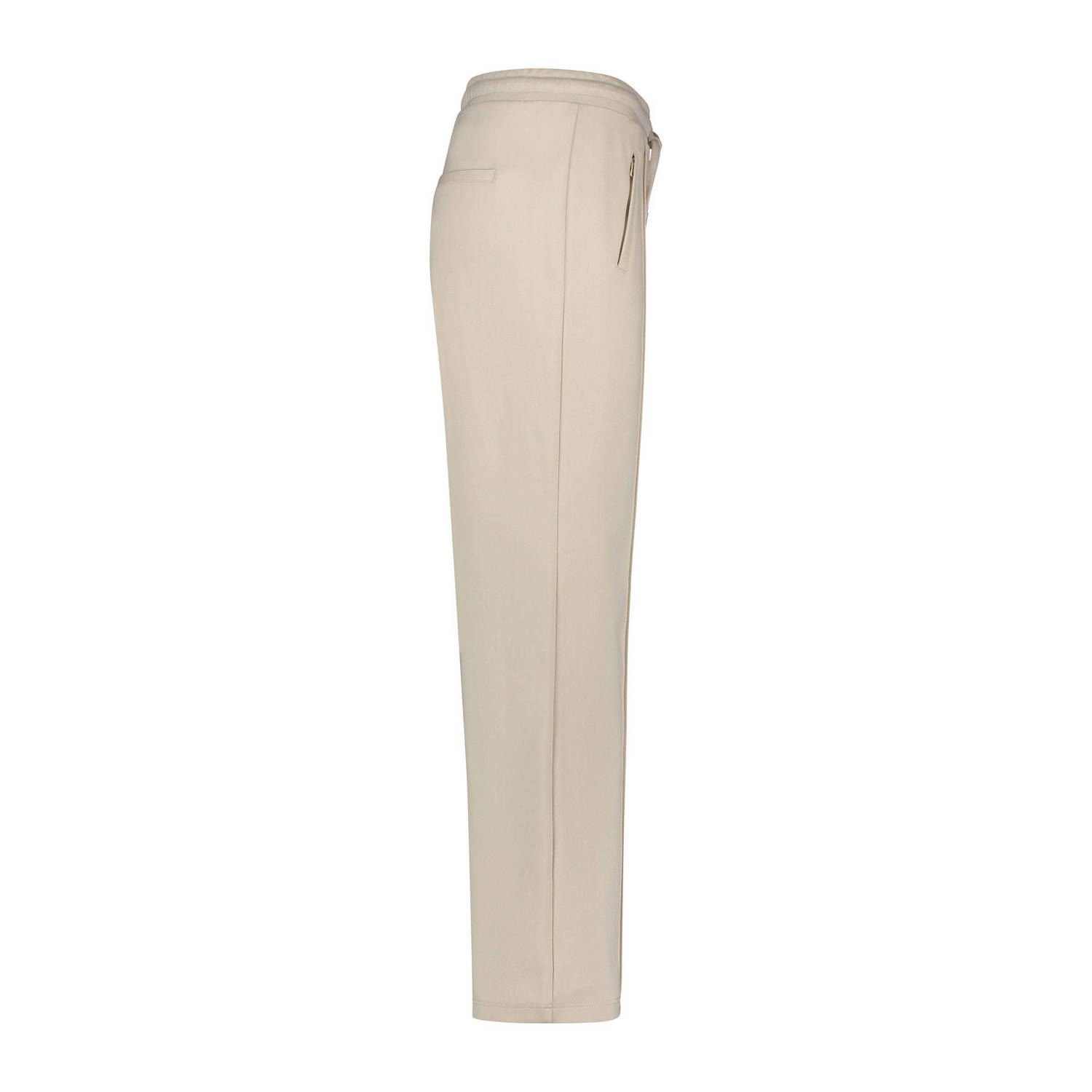 Red Button wide leg high waist pantalon beige gebreid