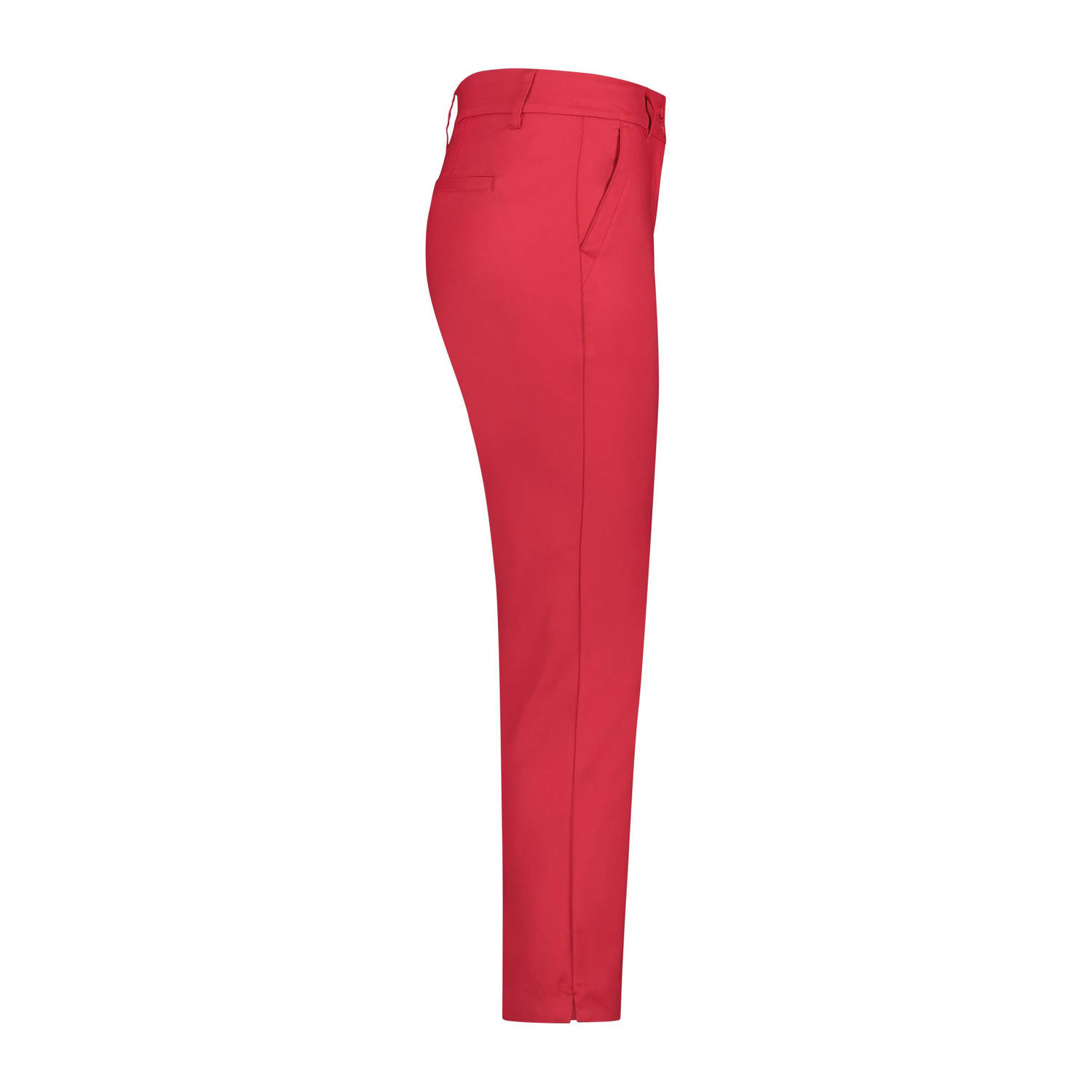 Red Button slim high waist pantalon rood