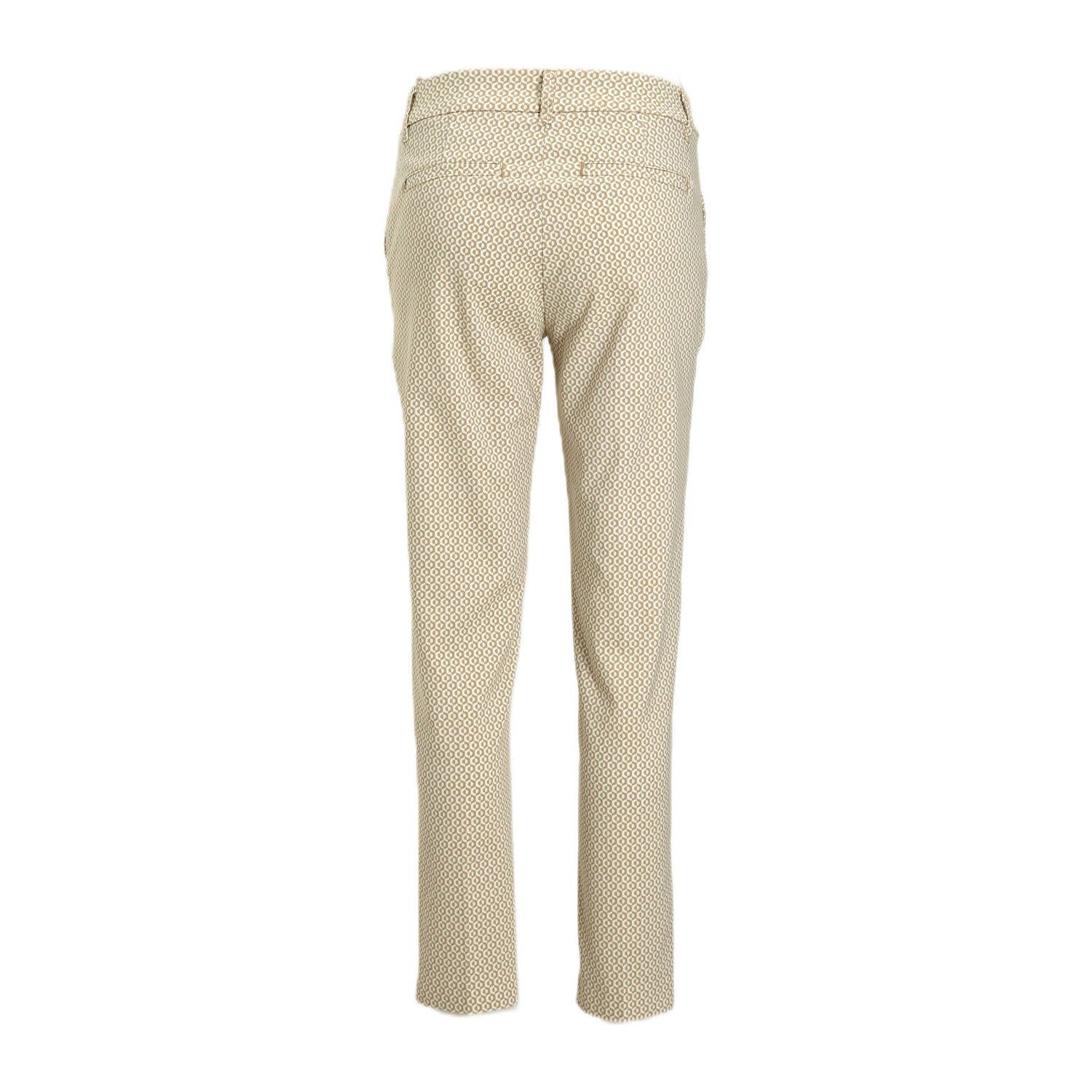 Red Button tapered high waist broek zand