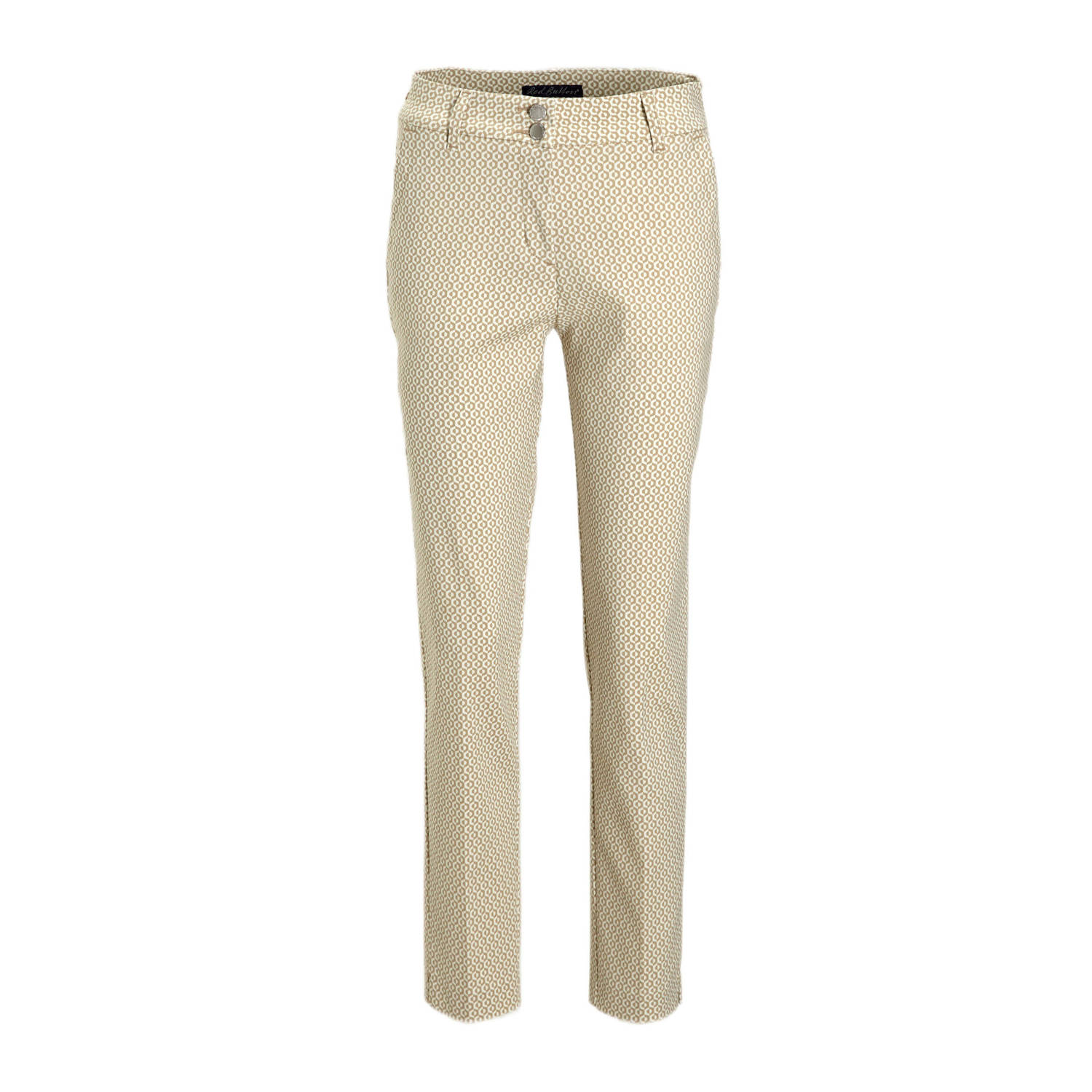 Red Button tapered high waist broek zand