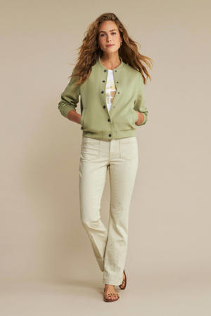 regular waist flared jeans grijsgroen