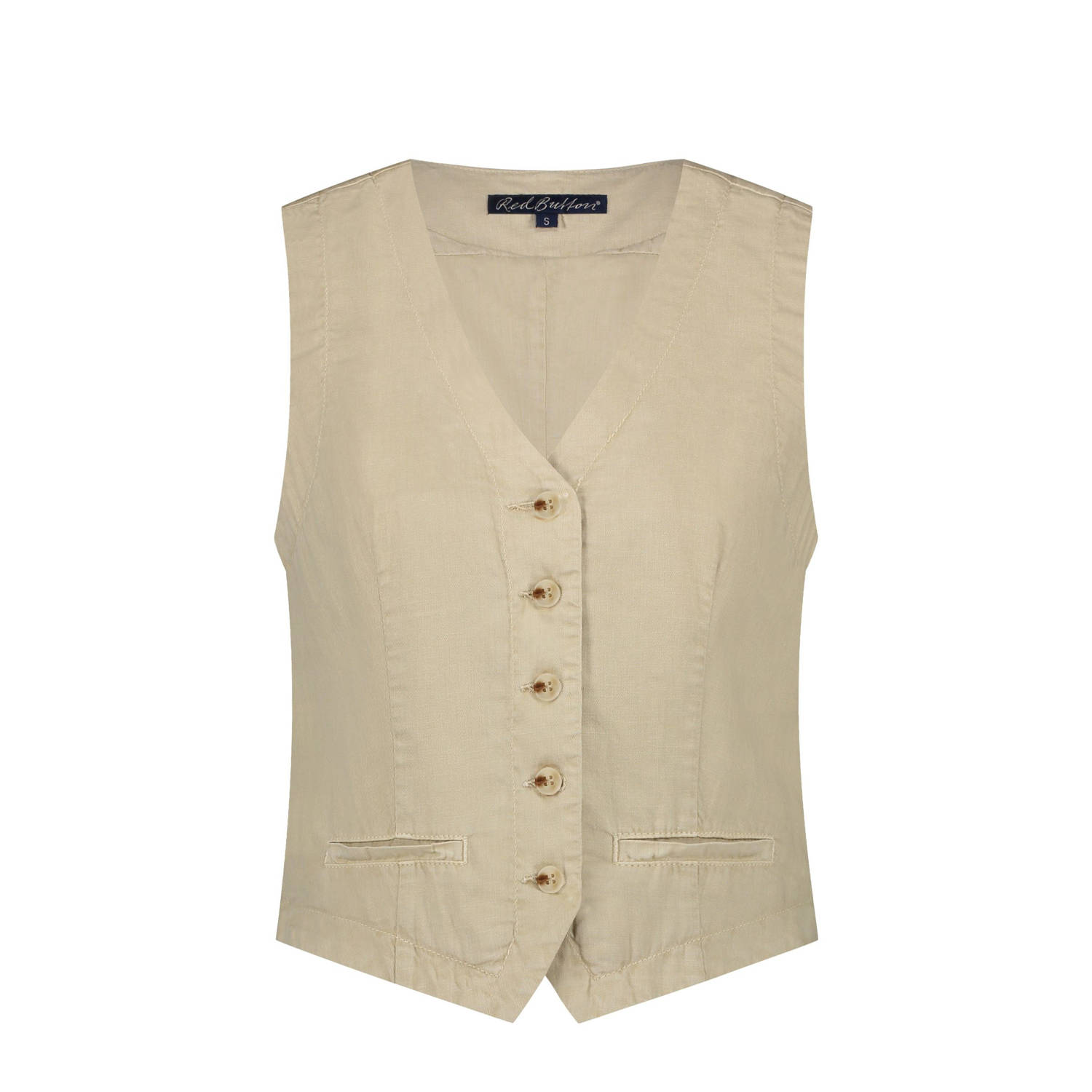 Red Button gilet zand