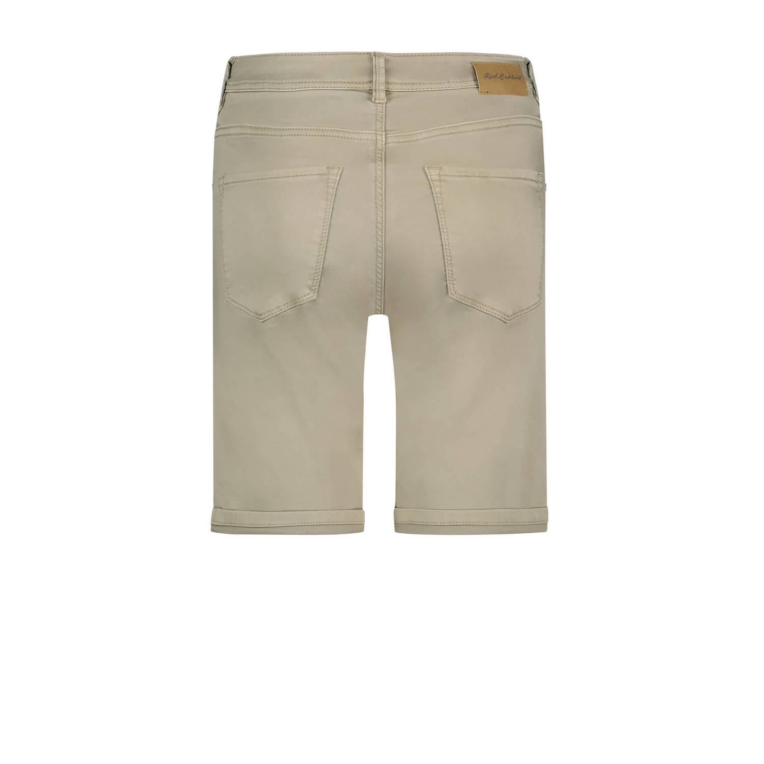 Red Button slim high waist bermuda short beige