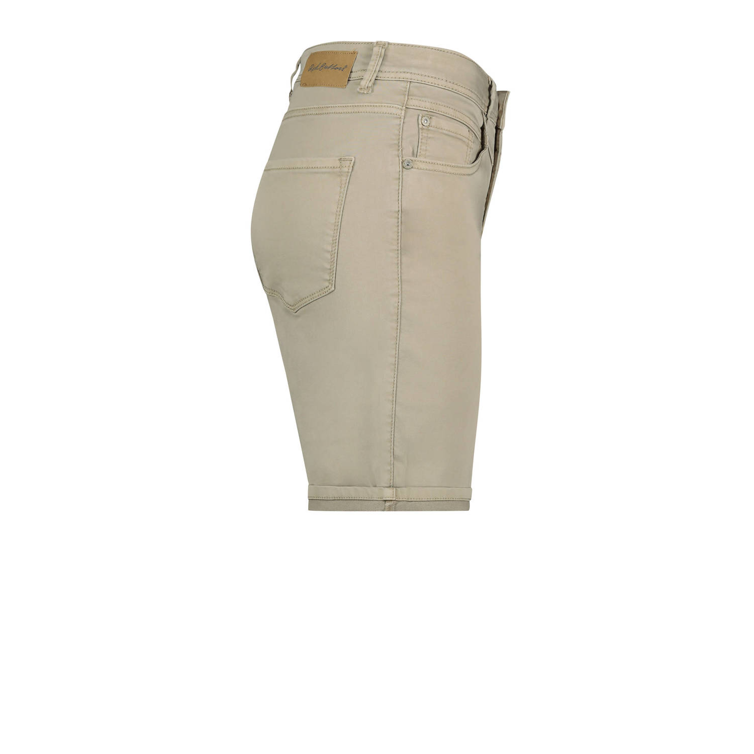 Red Button slim high waist bermuda short beige