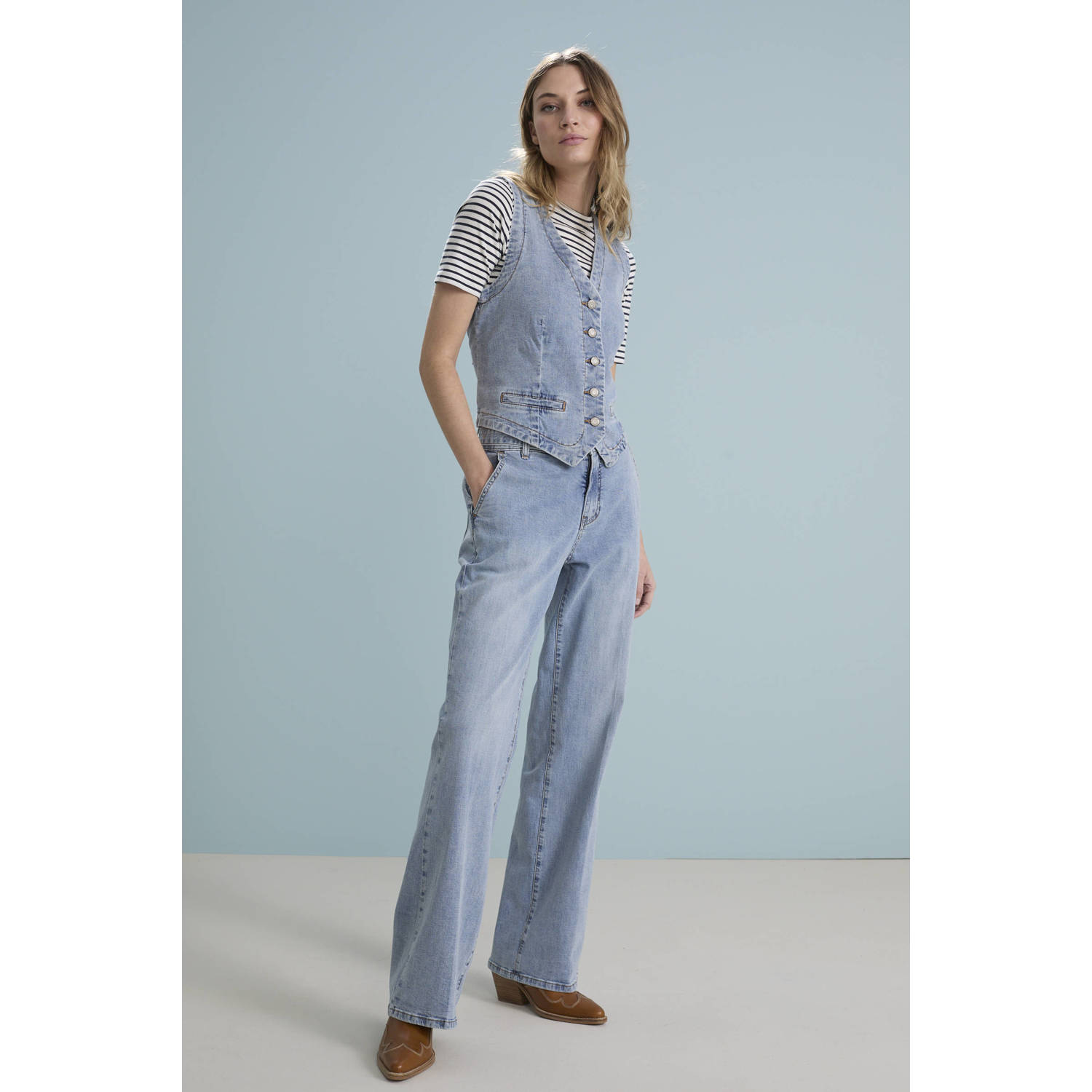 Red Button high waist flared jeans light blue denim
