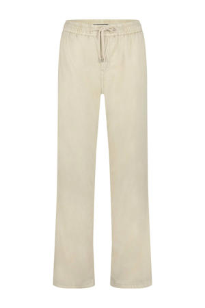 wide leg high waist broek zand