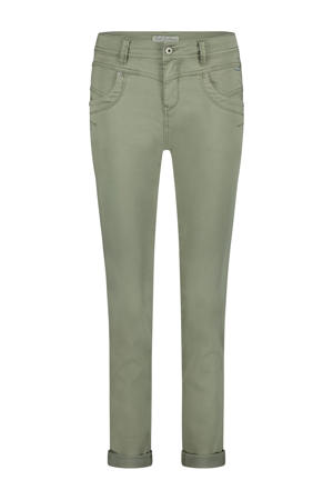 regular waist slim fit jeans groen