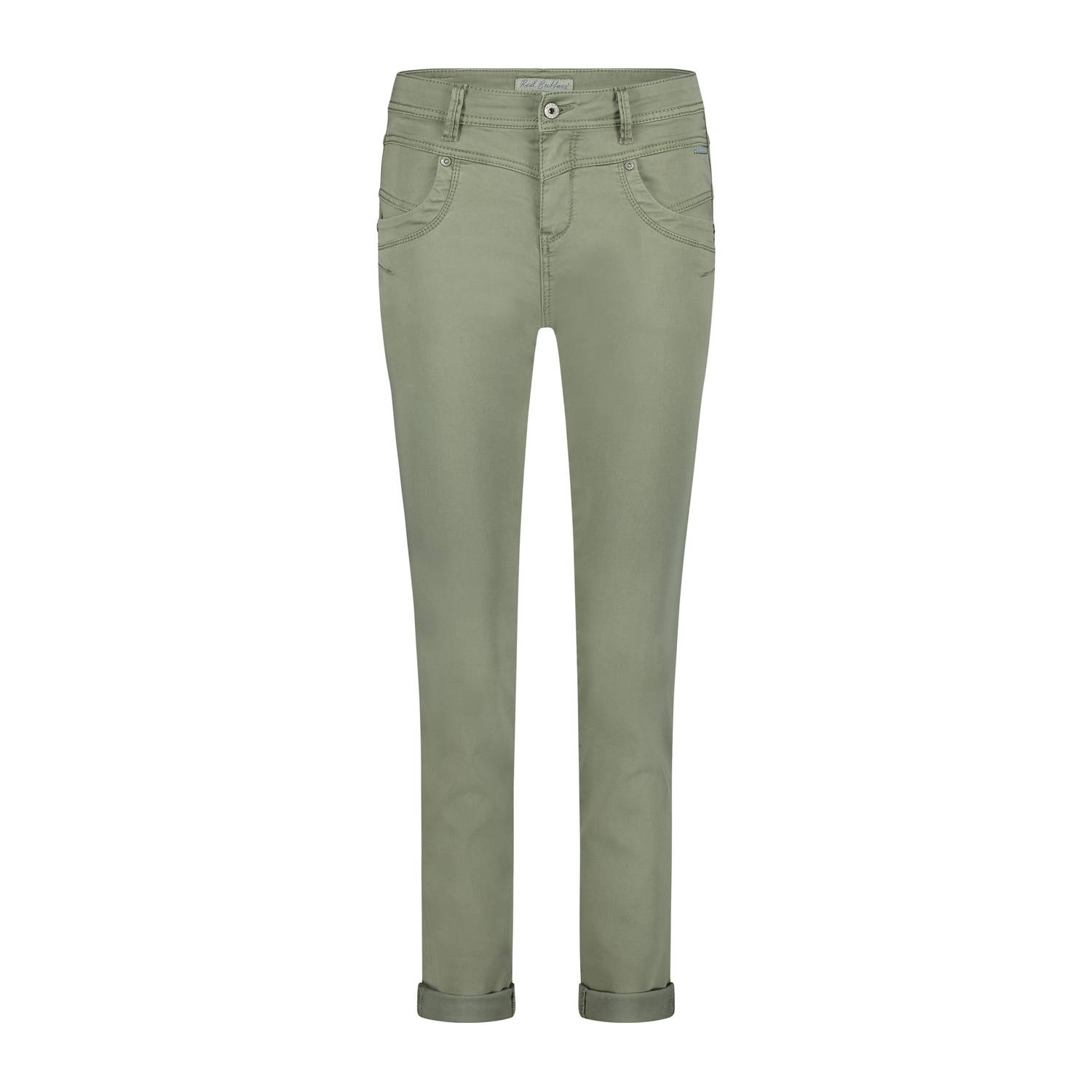 Red Button regular waist slim fit jeans groen