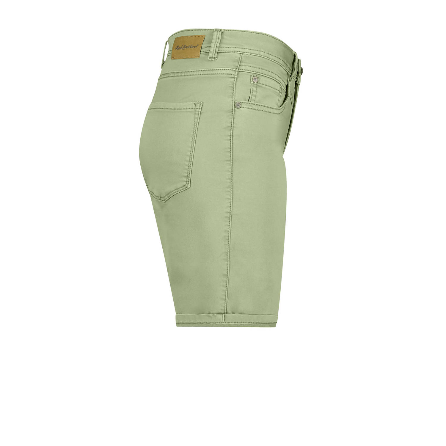 Red Button slim high waist bermuda short lichtkaki