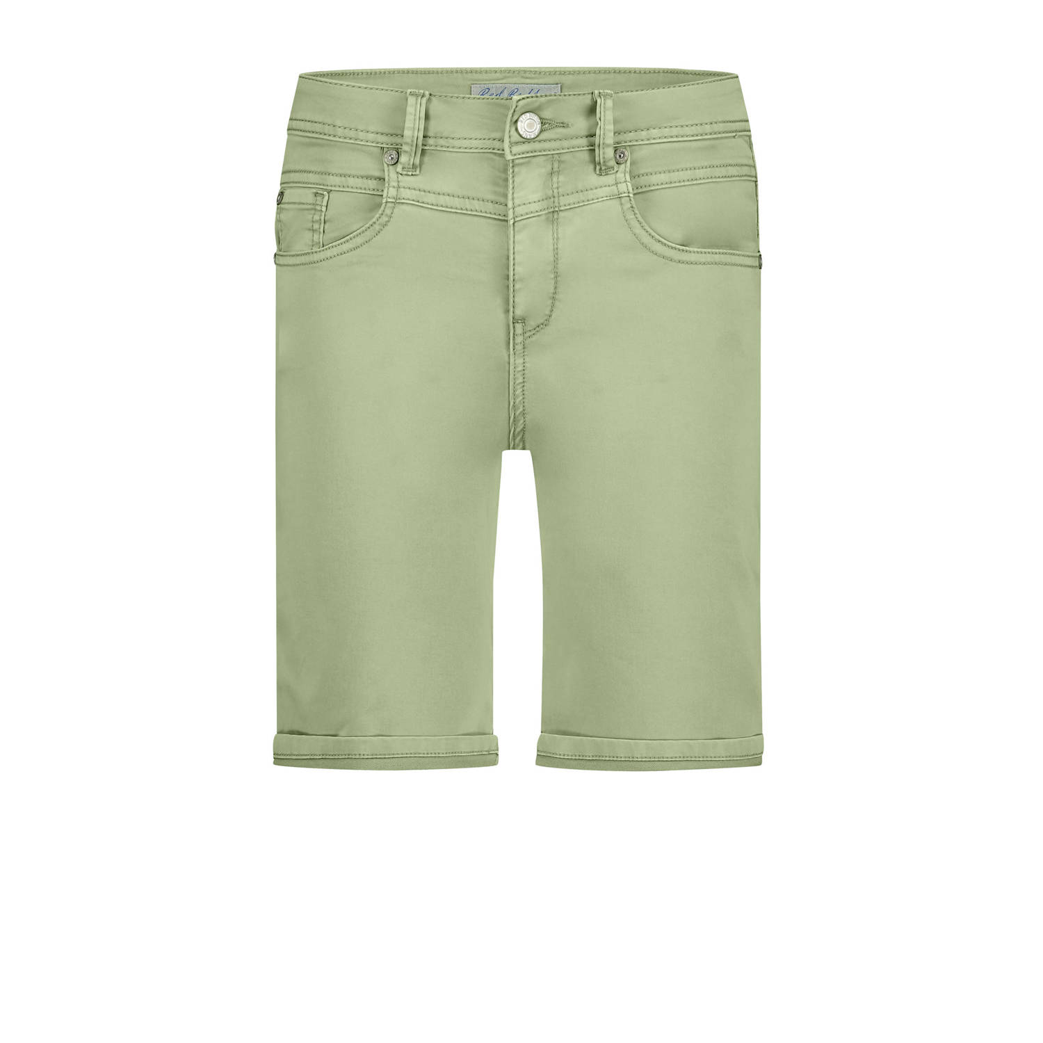 Red Button slim high waist bermuda short lichtkaki