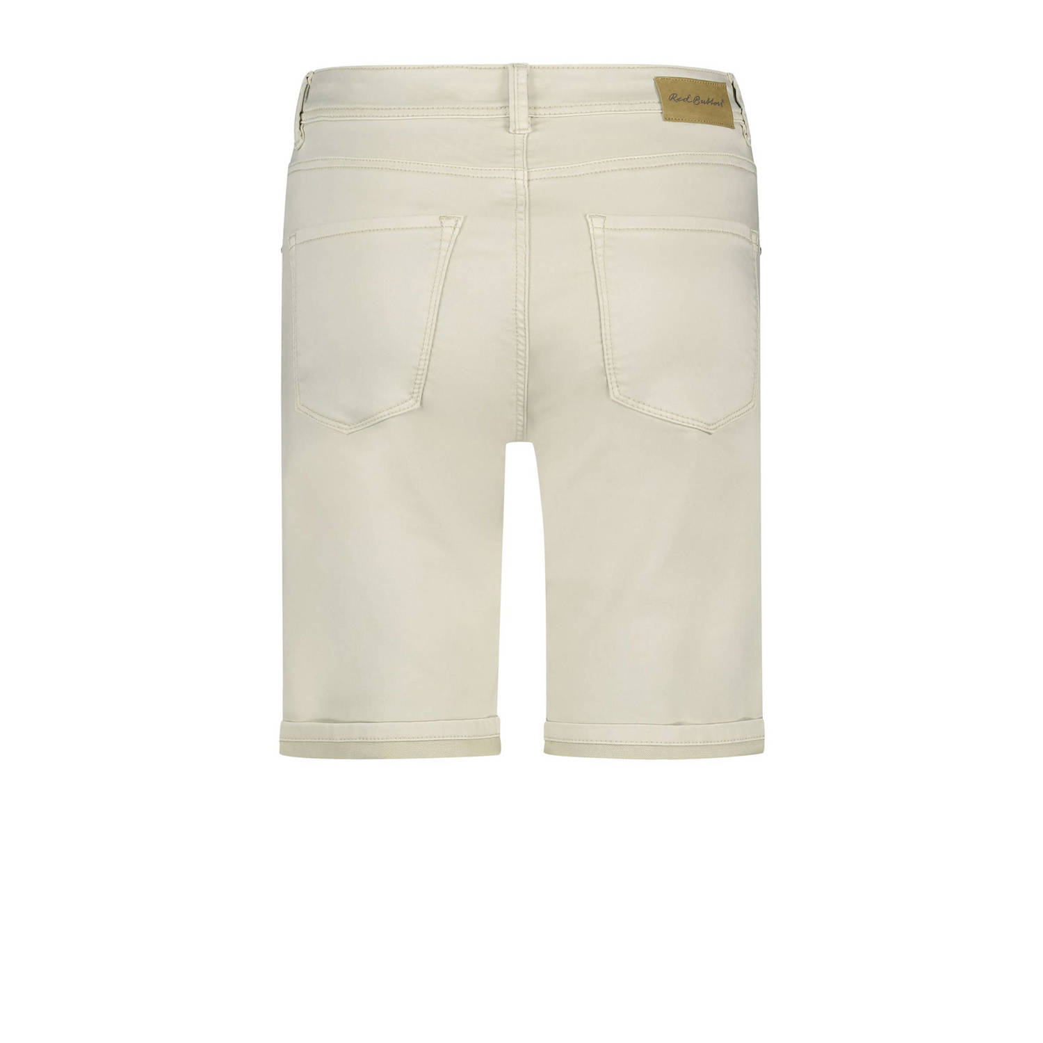 Red Button slim high waist bermuda short beige