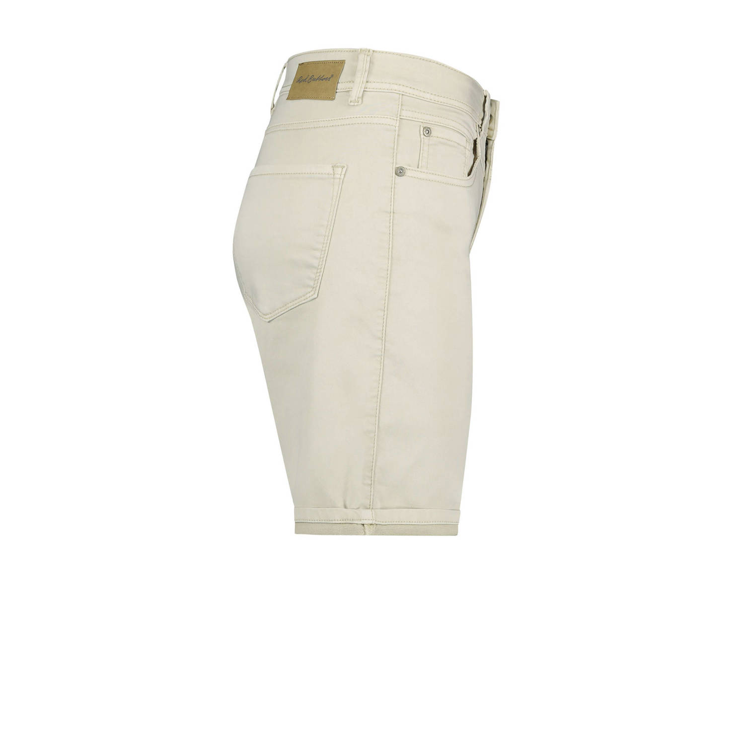 Red Button slim high waist bermuda short beige