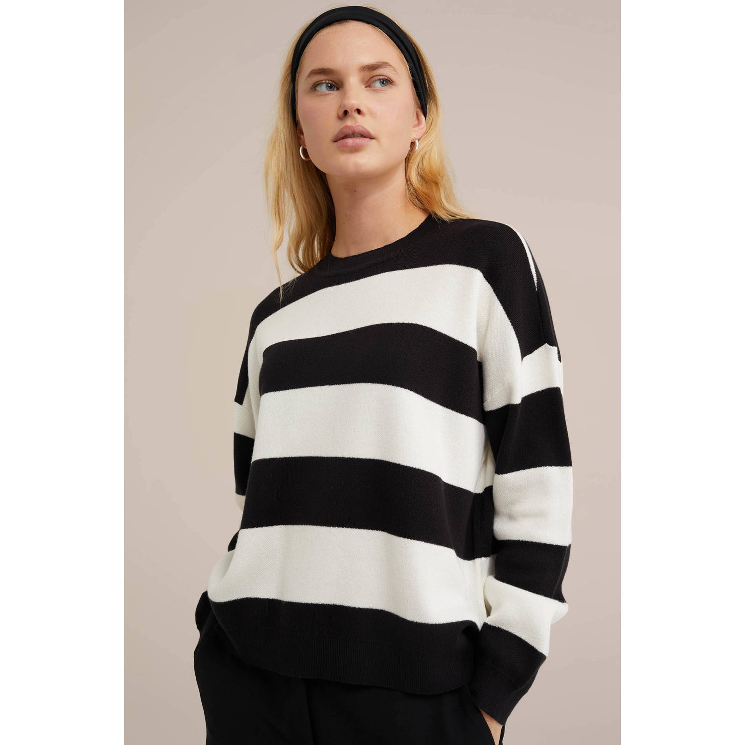 WE Fashion gebreide trui zwart