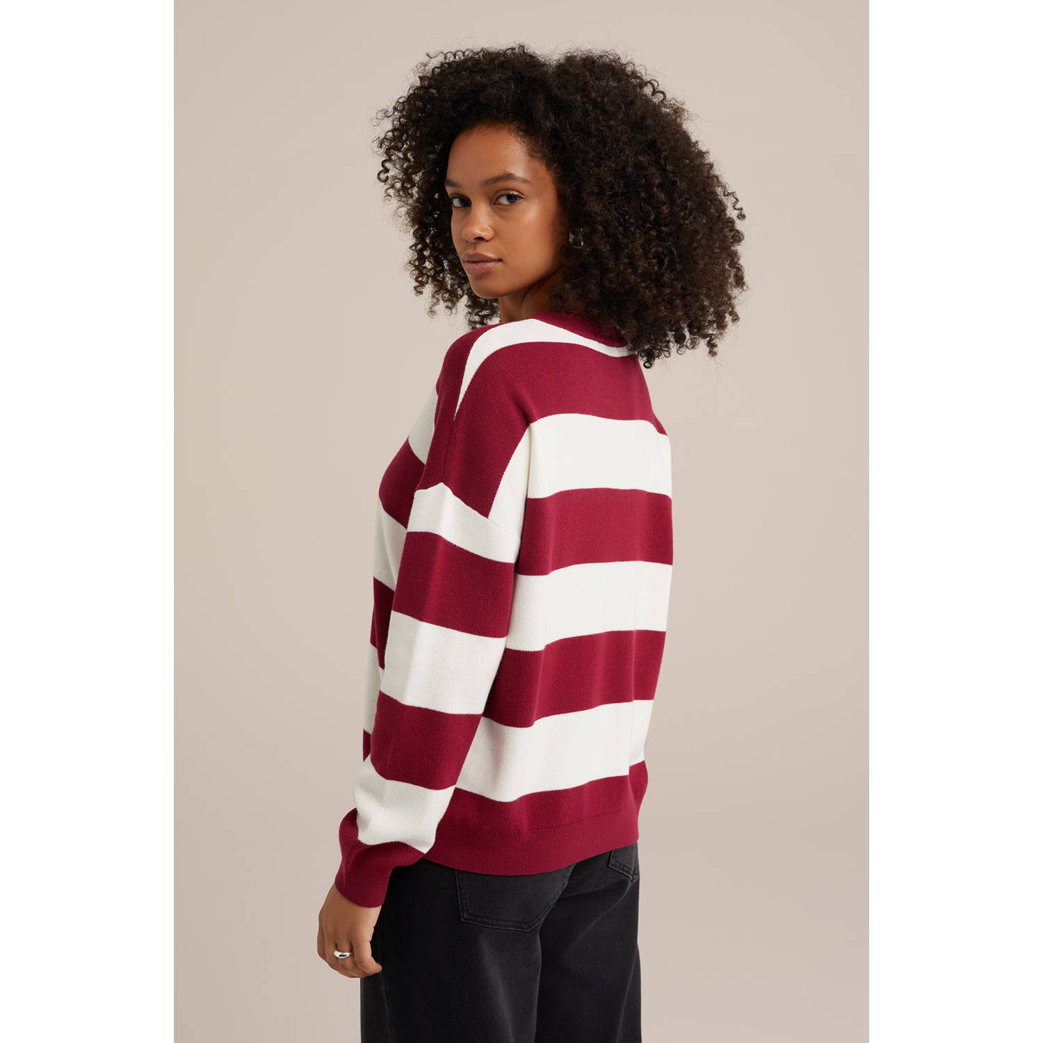 WE Fashion gebreide trui donkerrood