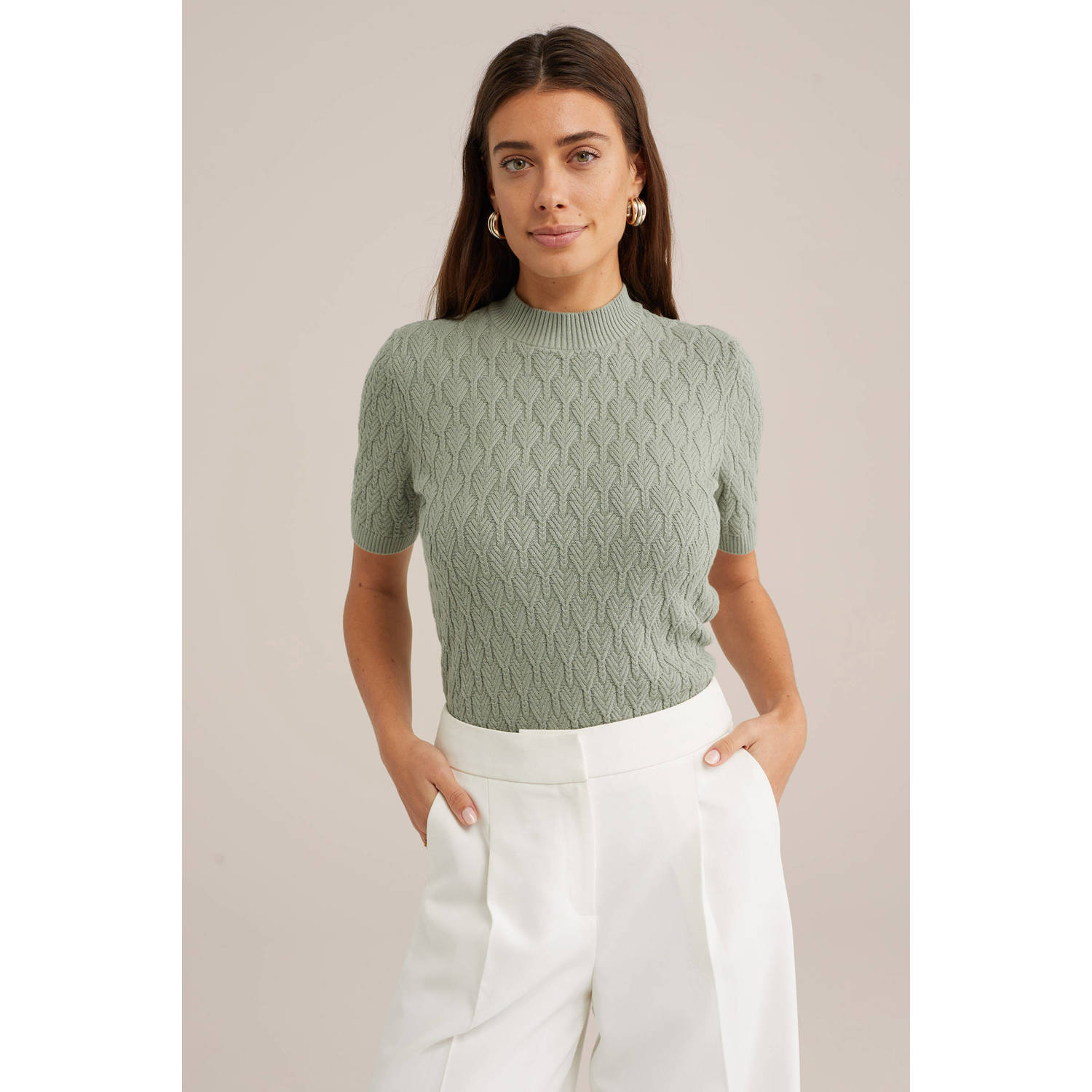 WE Fashion gebreide trui lichtgroen
