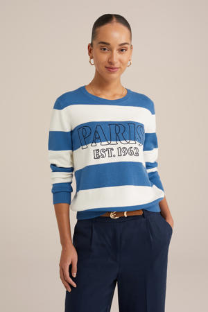 trui blauw gebreid