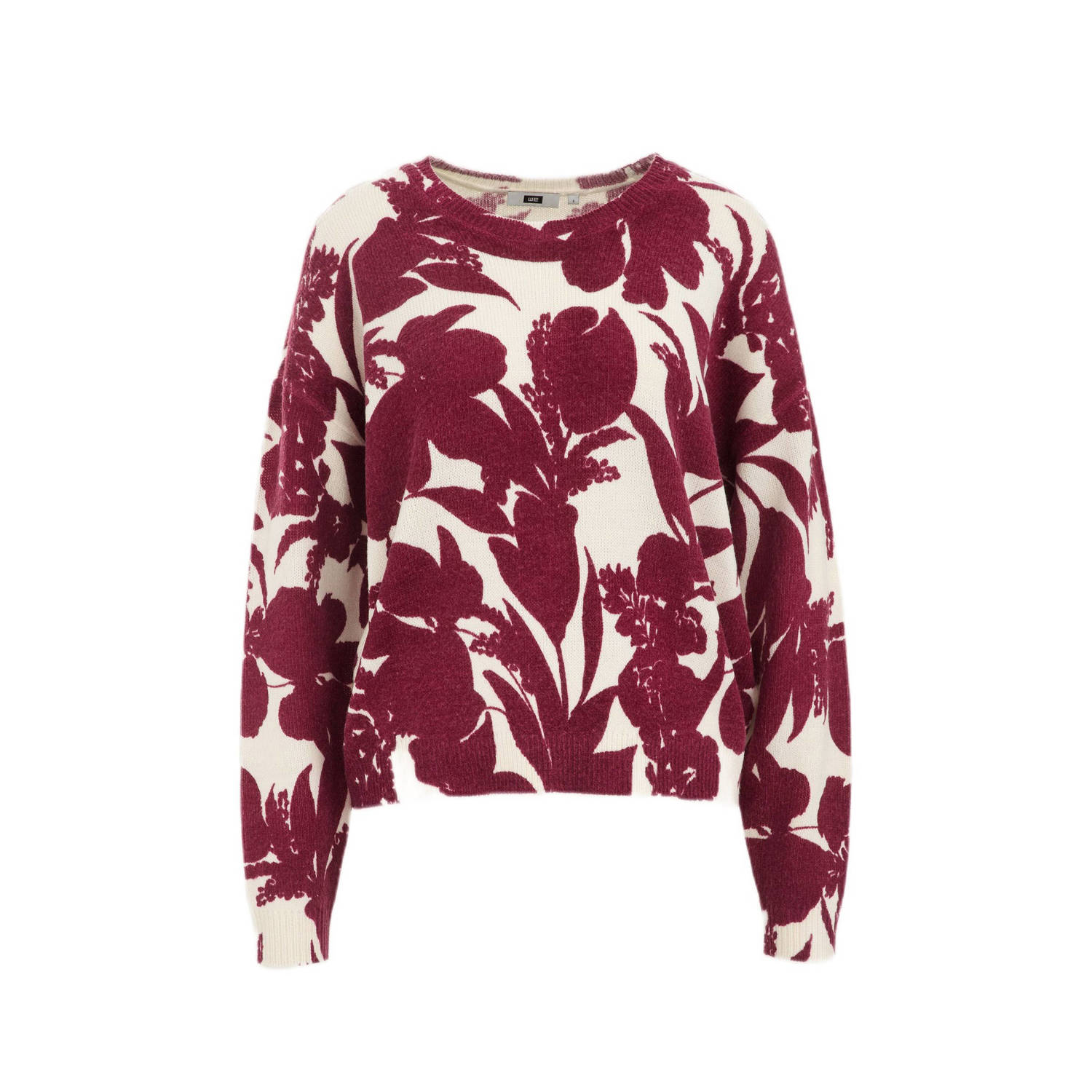 WE Fashion pullover donkerrood gebreid