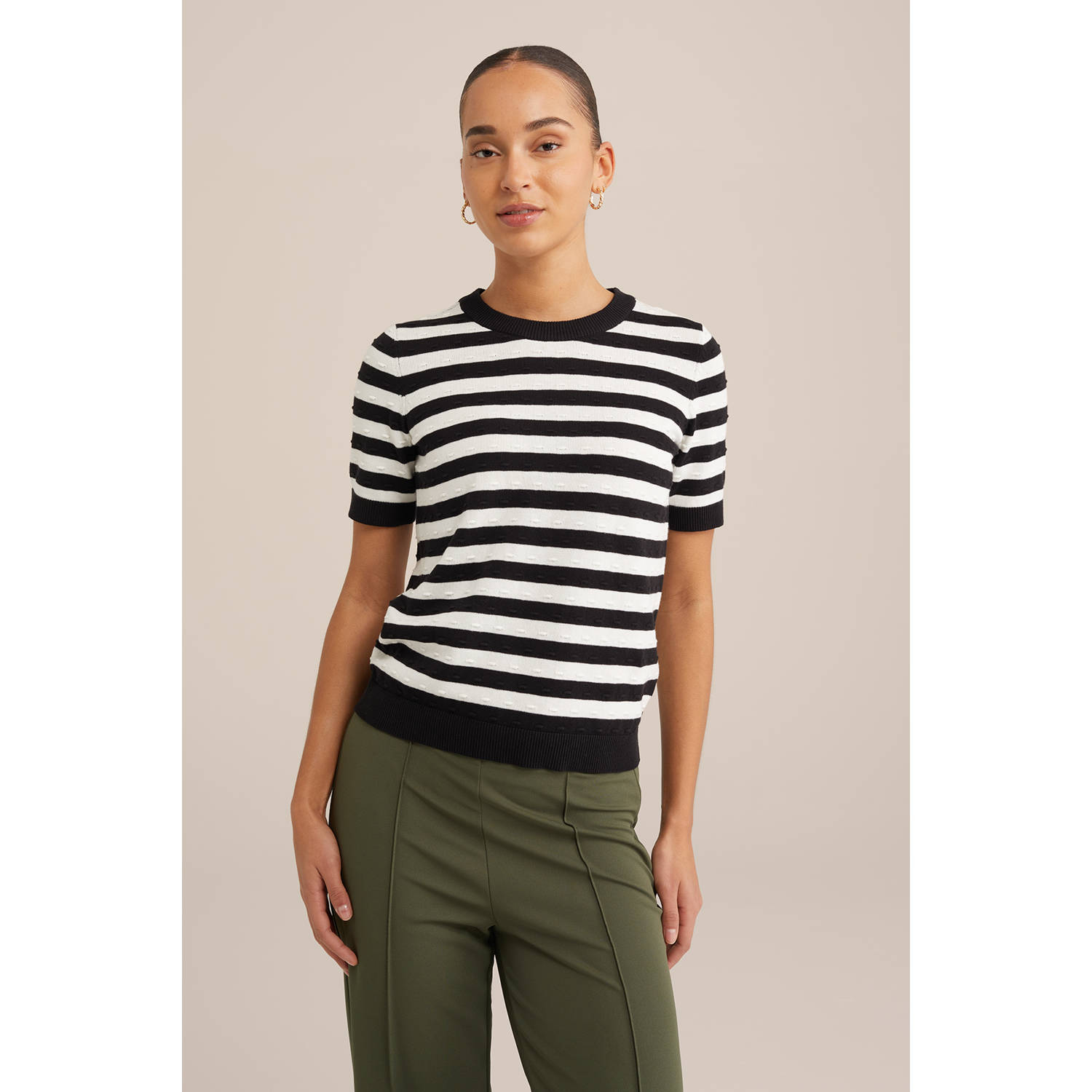WE Fashion trui zwart gebreid