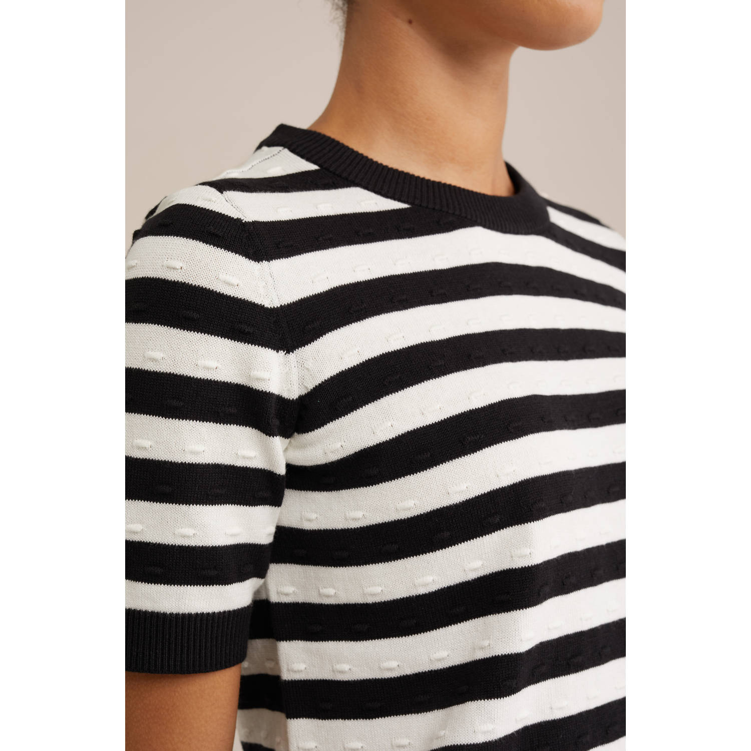 WE Fashion trui zwart gebreid