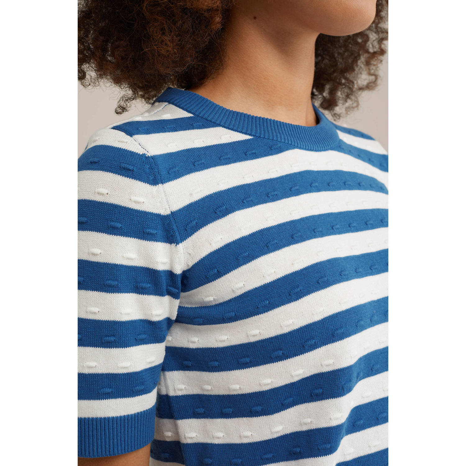 WE Fashion trui blauw gebreid