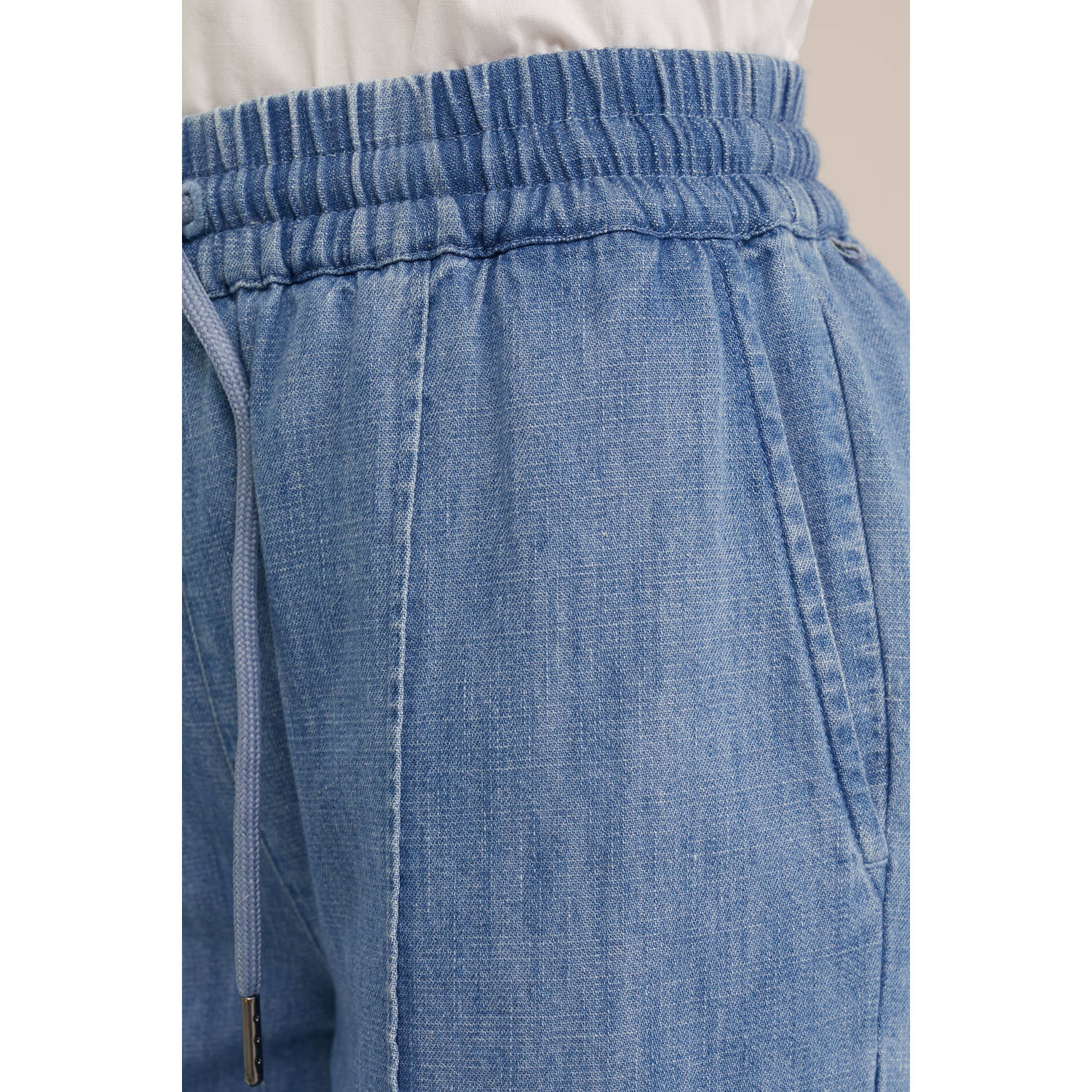 WE Fashion Blue Ridge straight fit sweatpant light blue denim