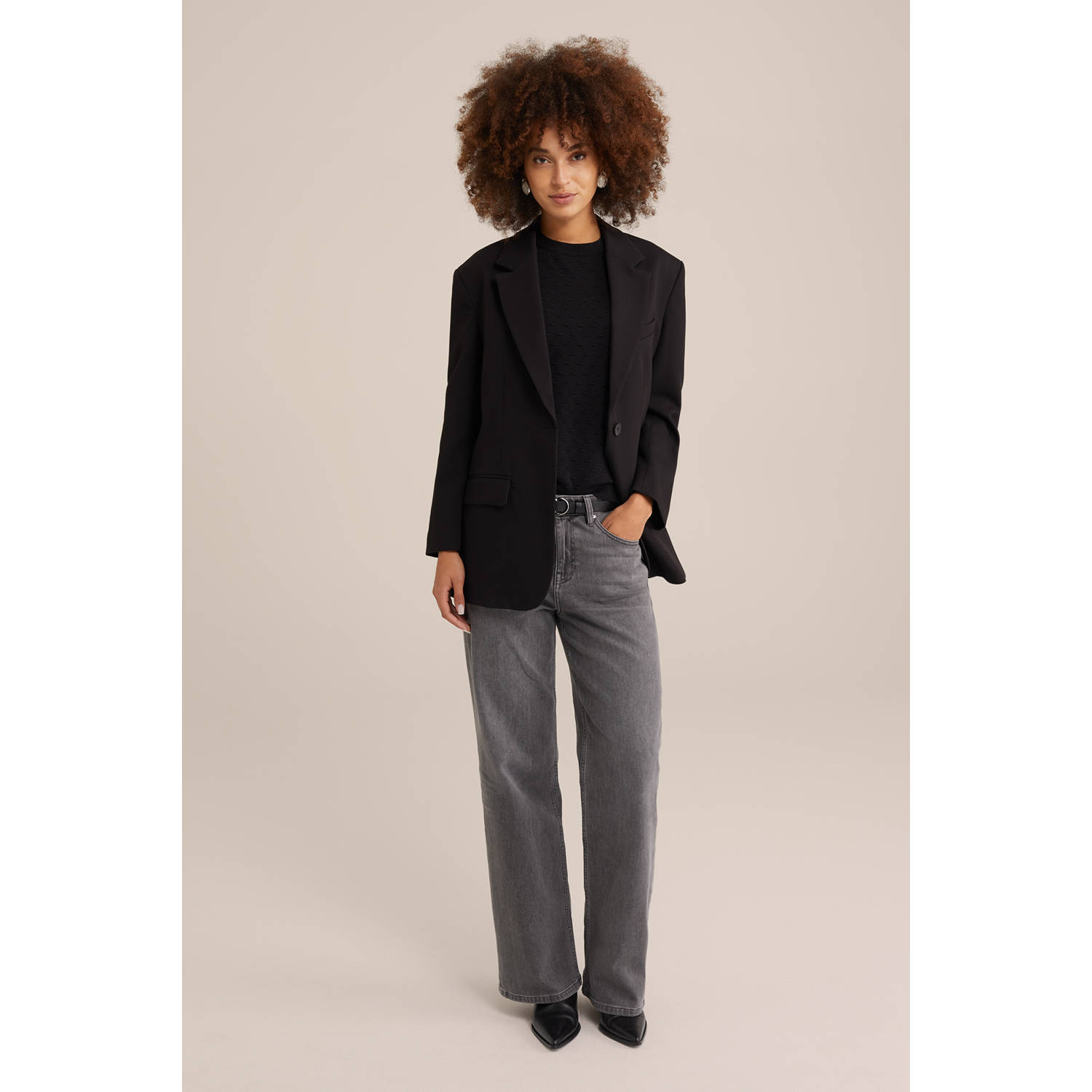 WE Fashion trui zwart gebreid