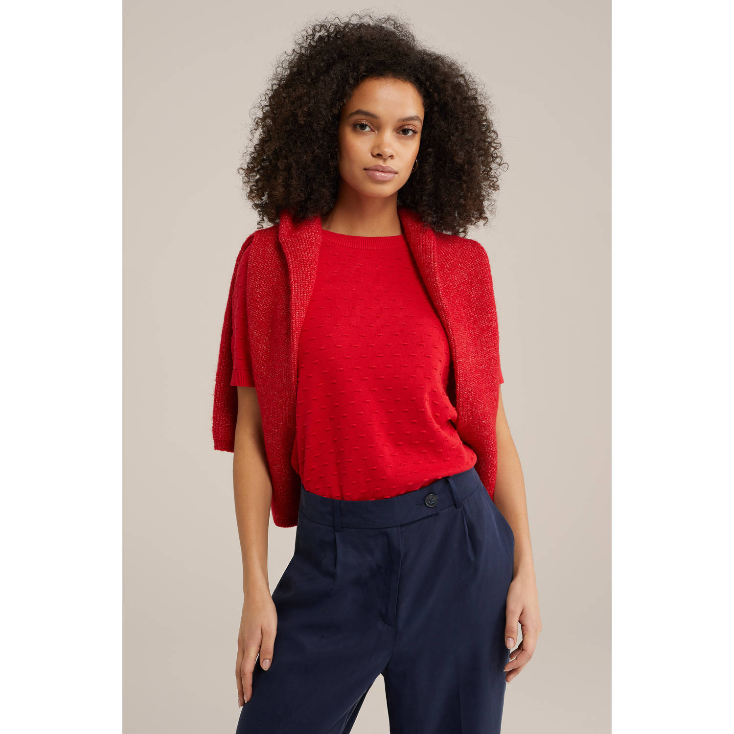WE Fashion top gebreid rood