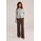 WE Fashion wide leg high waist pantalon donkerbruin