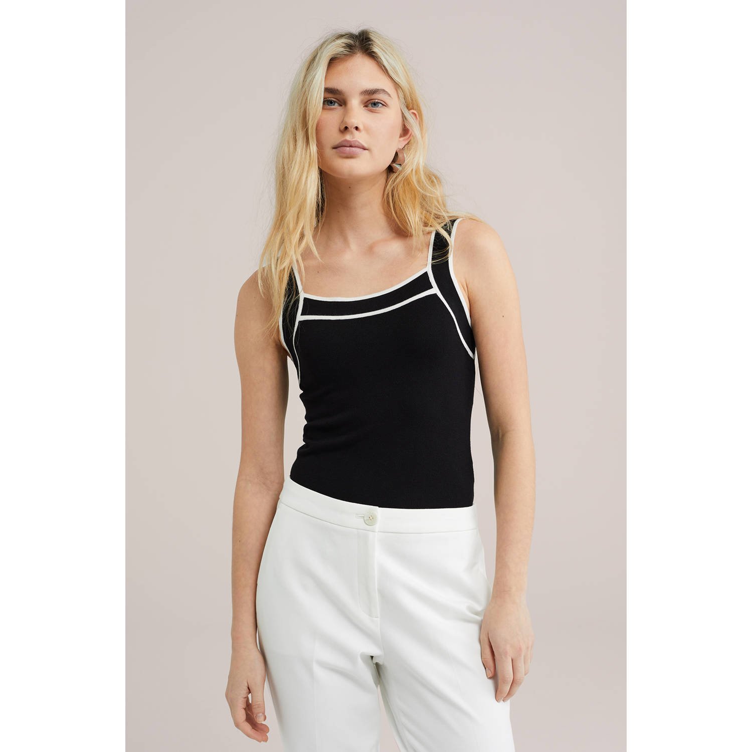 WE Fashion mouwloze top zwart