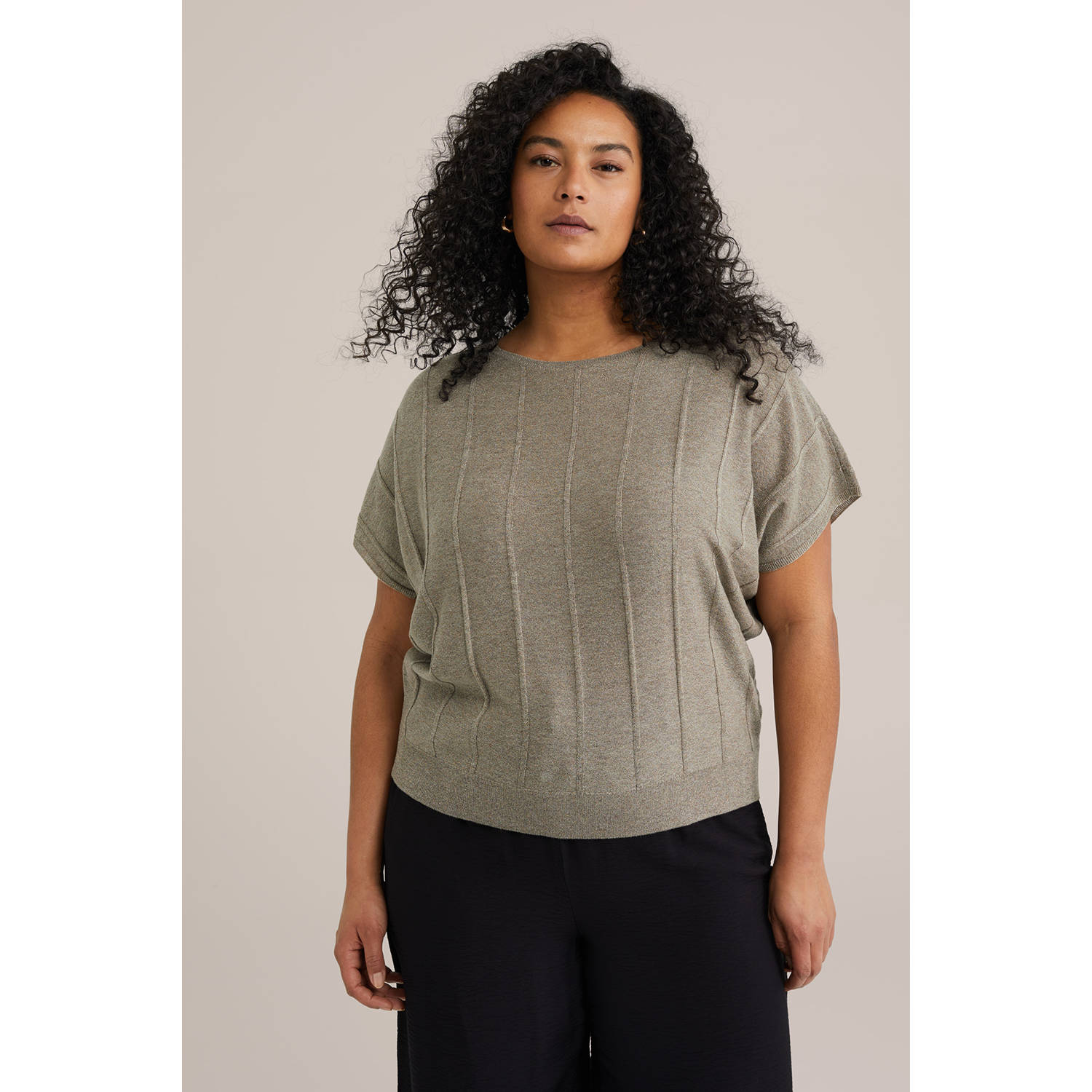 WE Fashion Curve top taupe