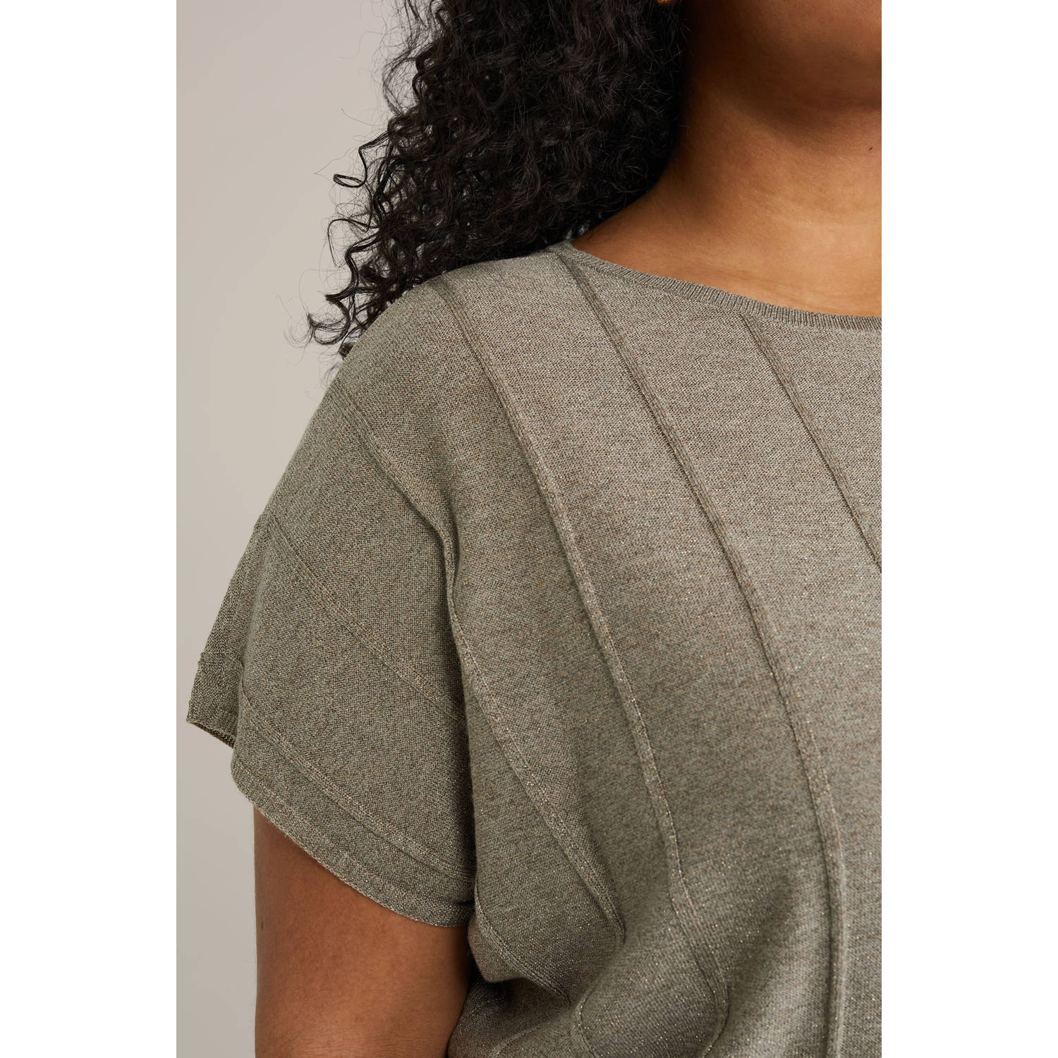 WE Fashion Curve top taupe