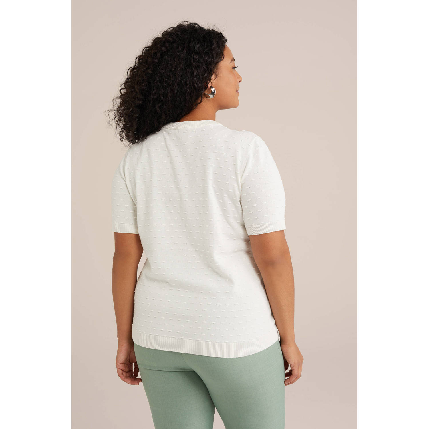 WE Fashion Curve trui ecru
