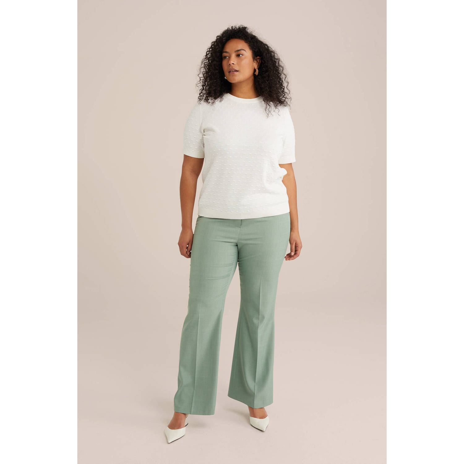 WE Fashion Curve trui ecru