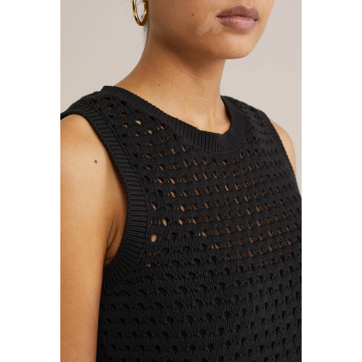 WE Fashion zomerjurk crochet zwart