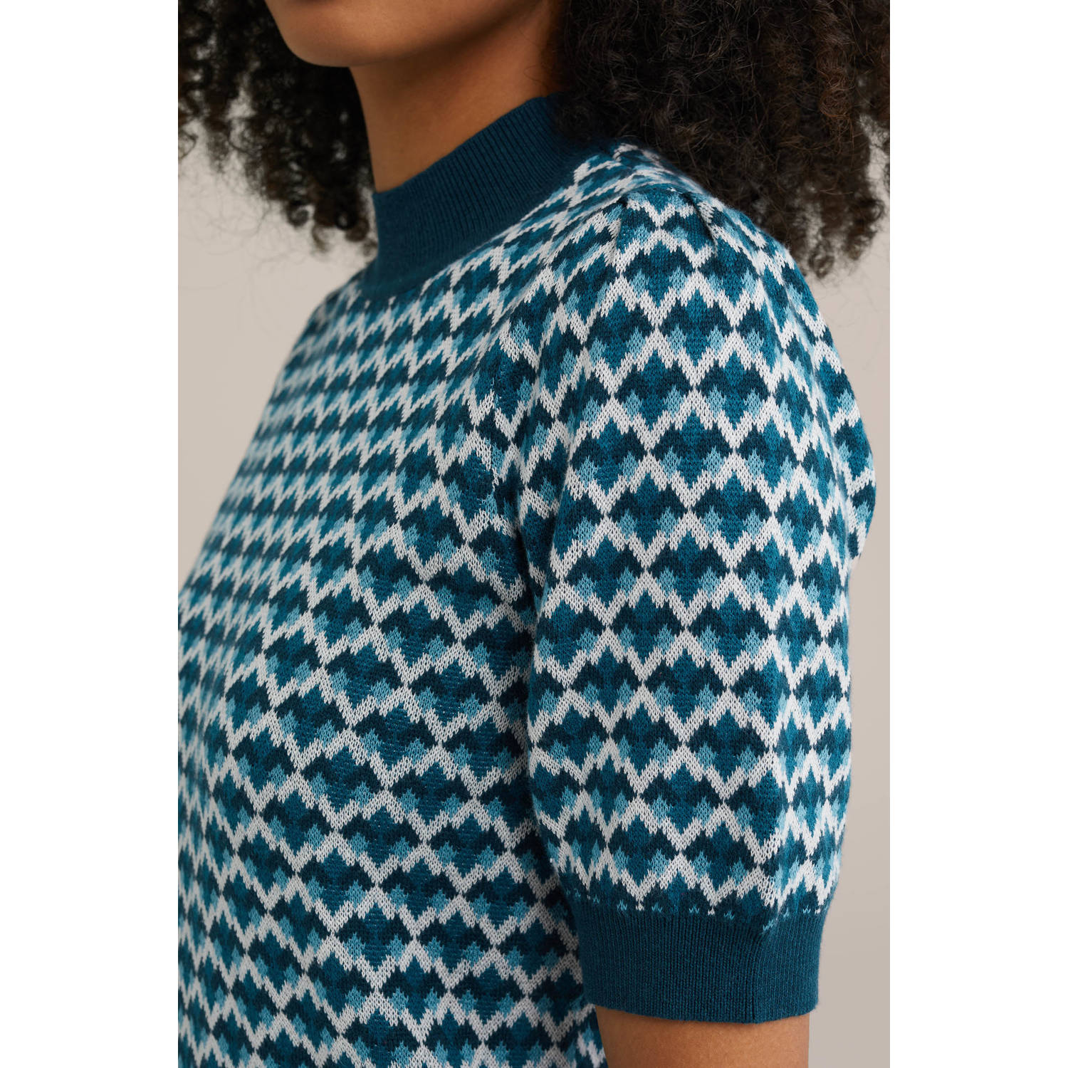 WE Fashion trui blauw gebreid