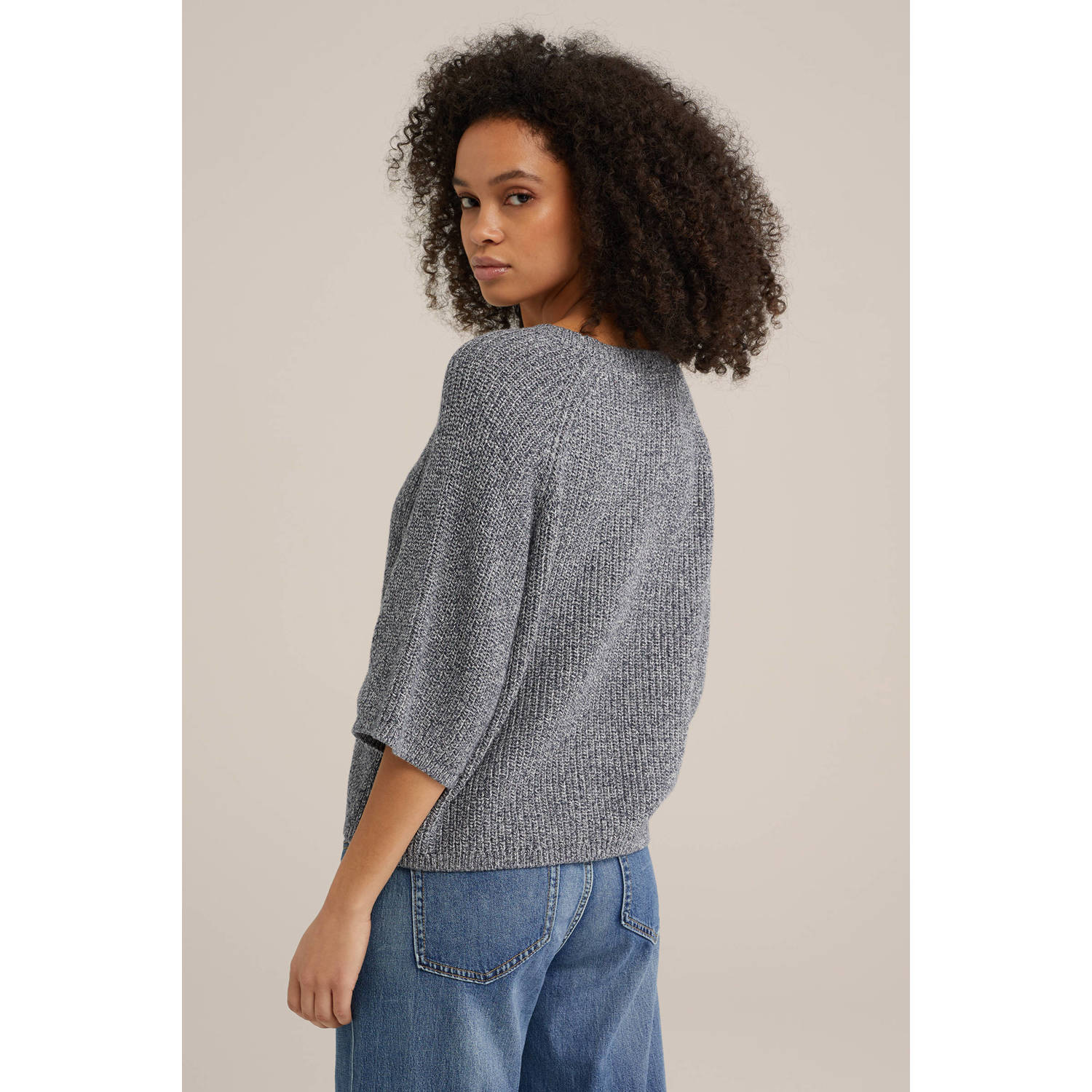 WE Fashion gebreide trui donkerblauw