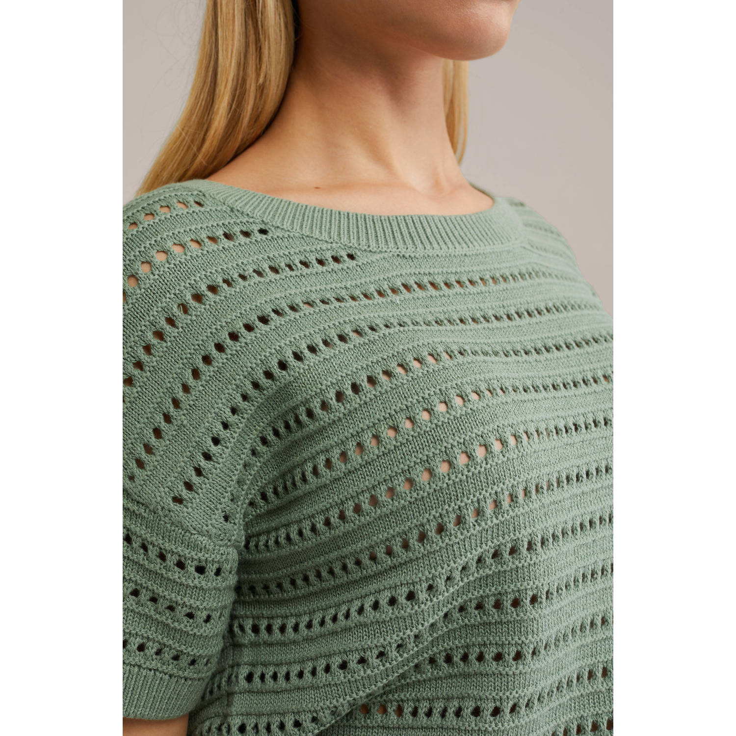 WE Fashion gebreide trui lichtgroen