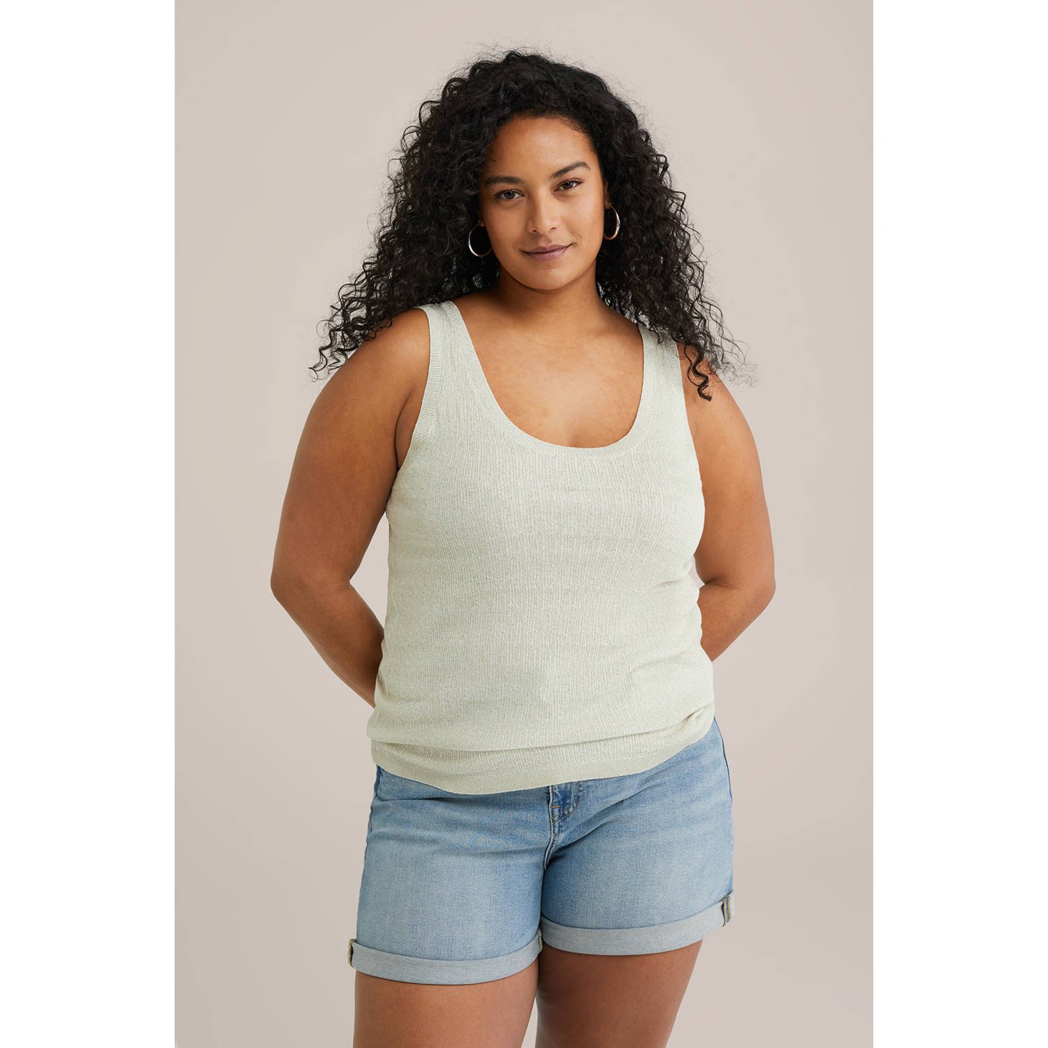 WE Fashion Curve top crème