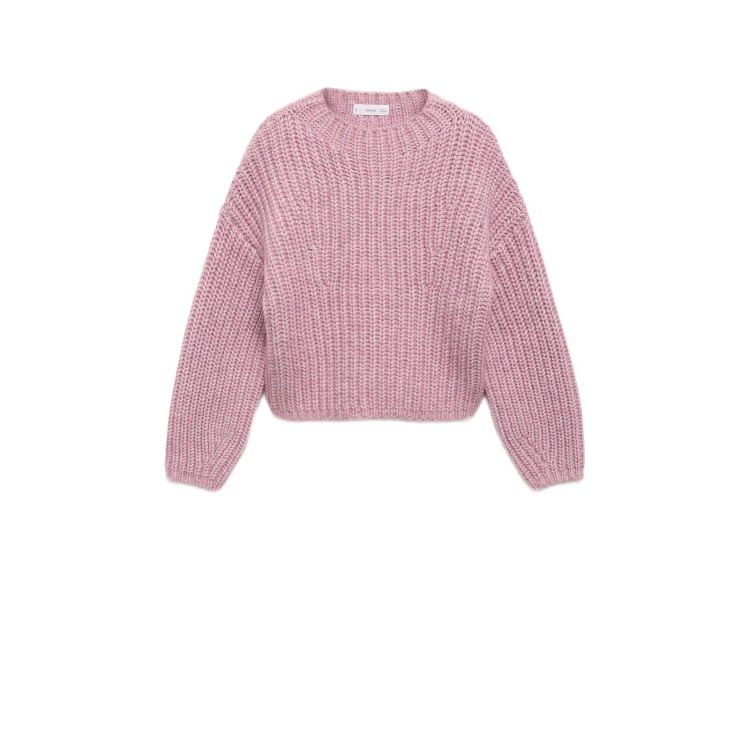 Mango Kids trui roze grof gebreid