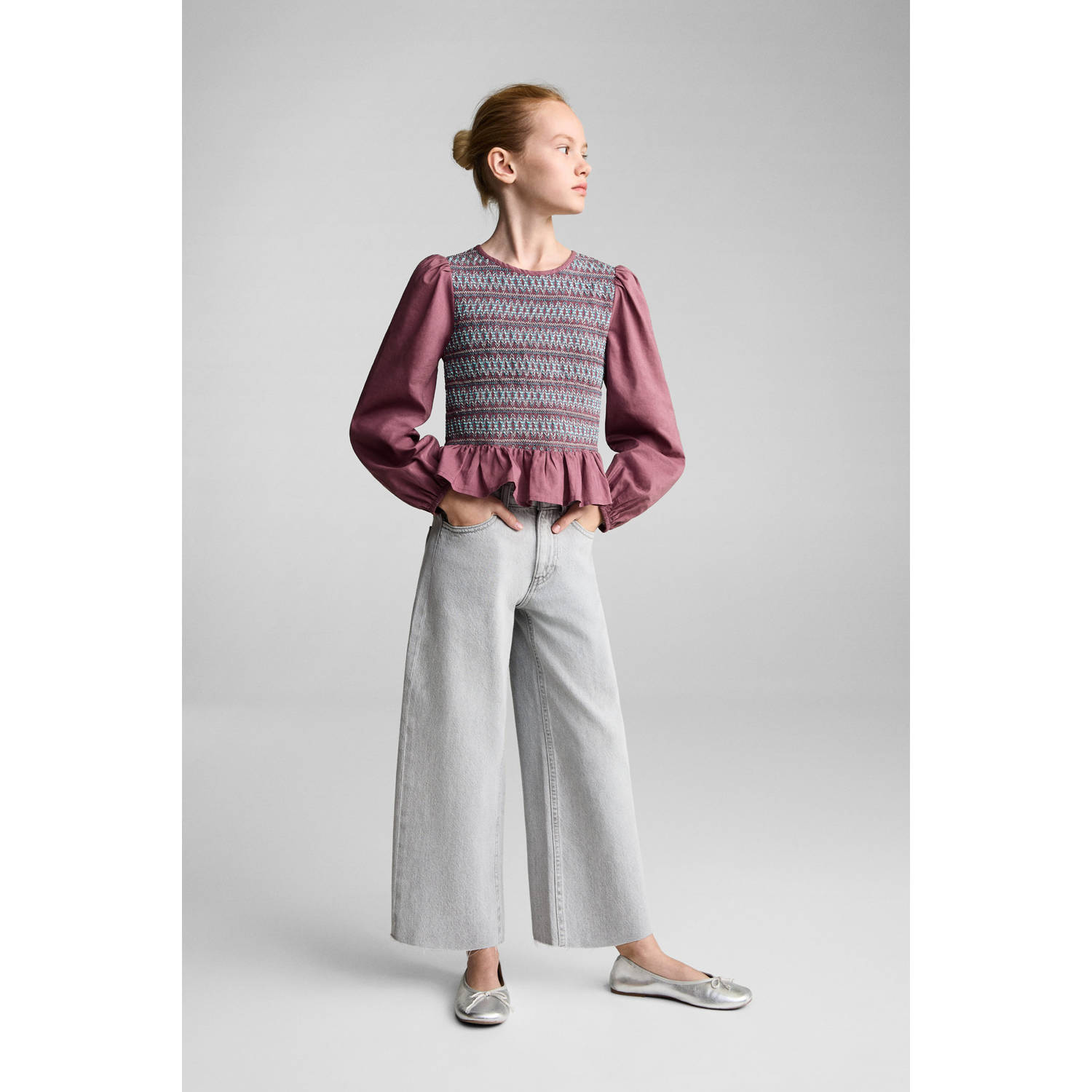 Mango Kids blousetop donkerrood