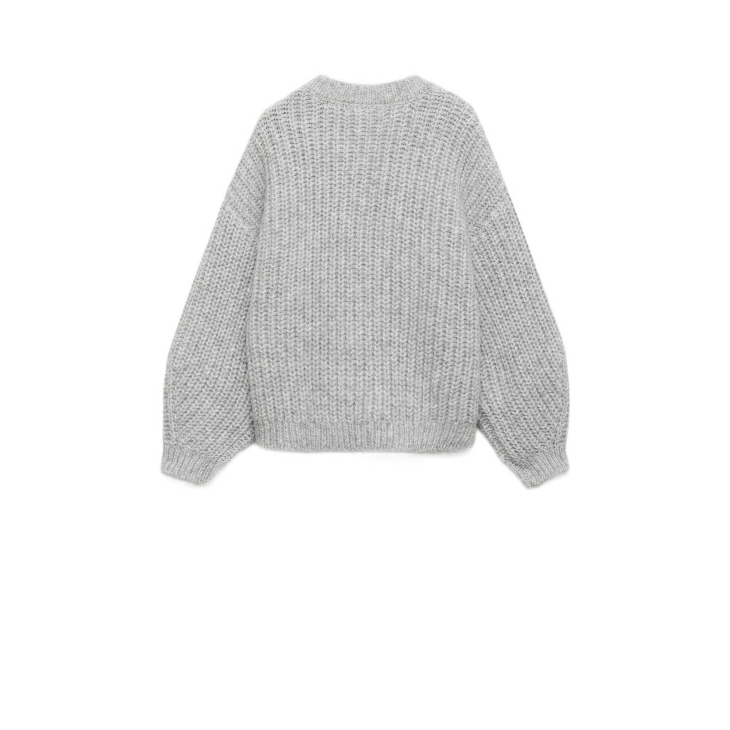 Mango Kids vest grijs grof gebreid