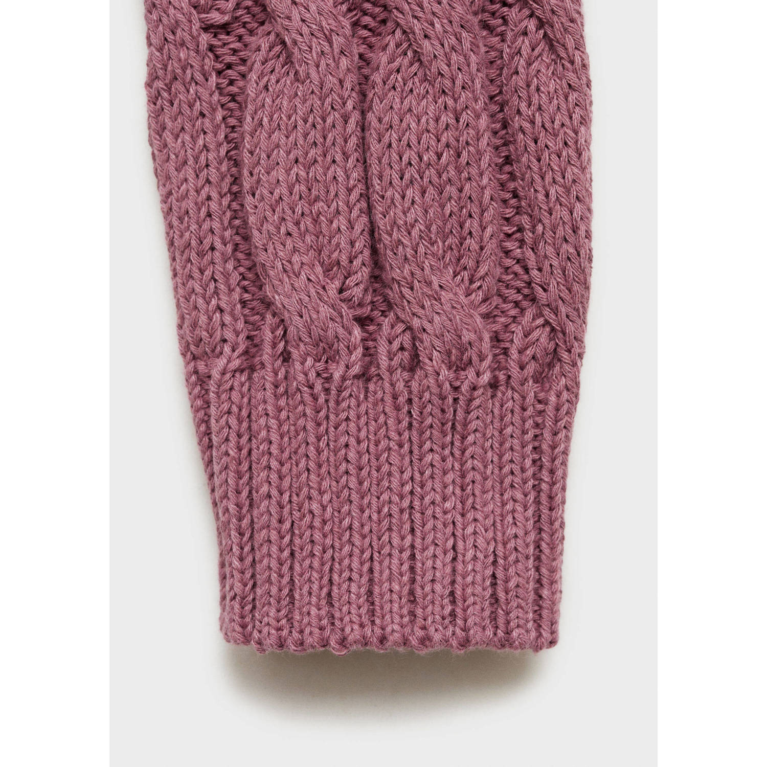 Mango Kids gebreide trui roze met kabels