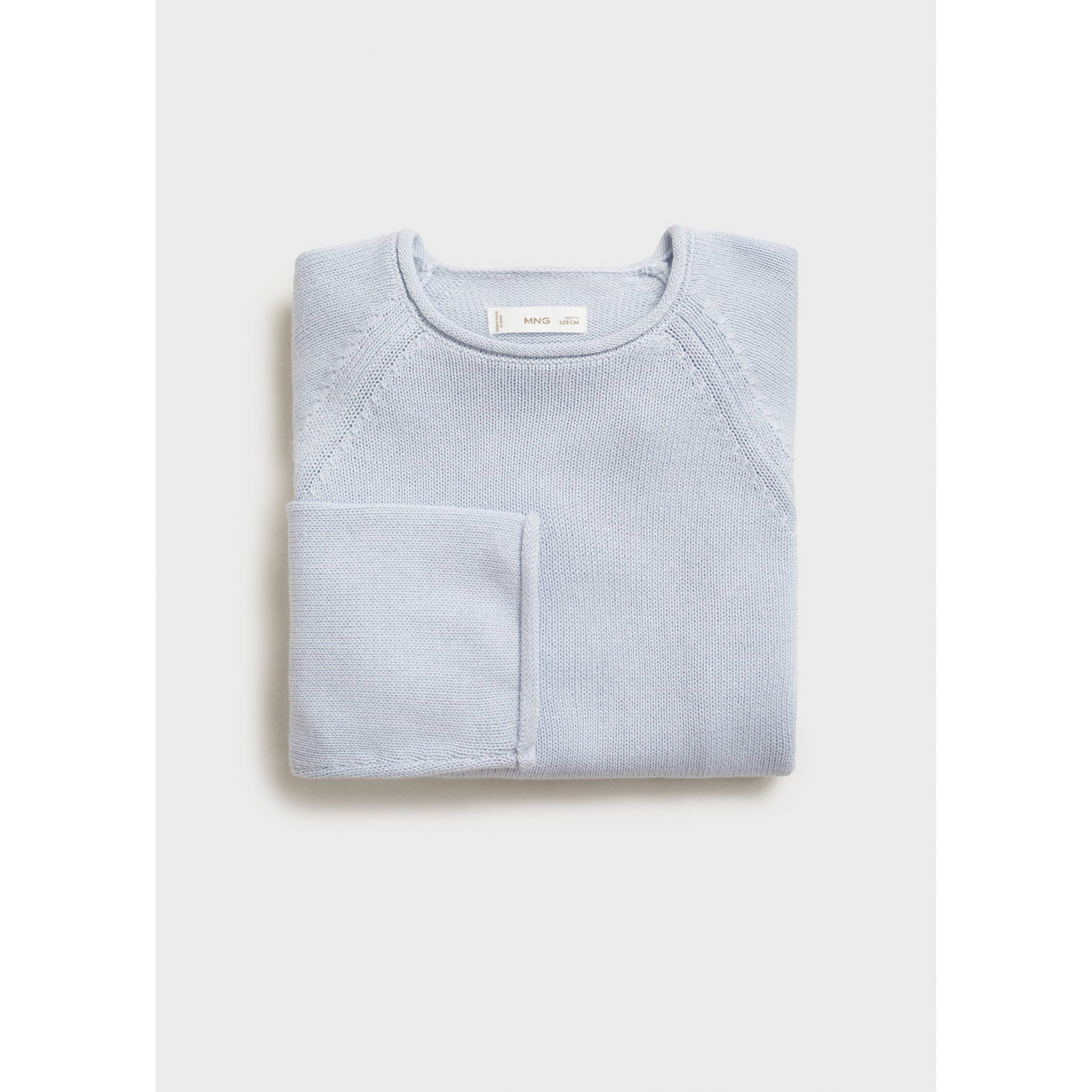 Mango Kids pullover lichtblauw fijn gebreid