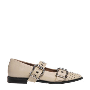   leren loafers ecru